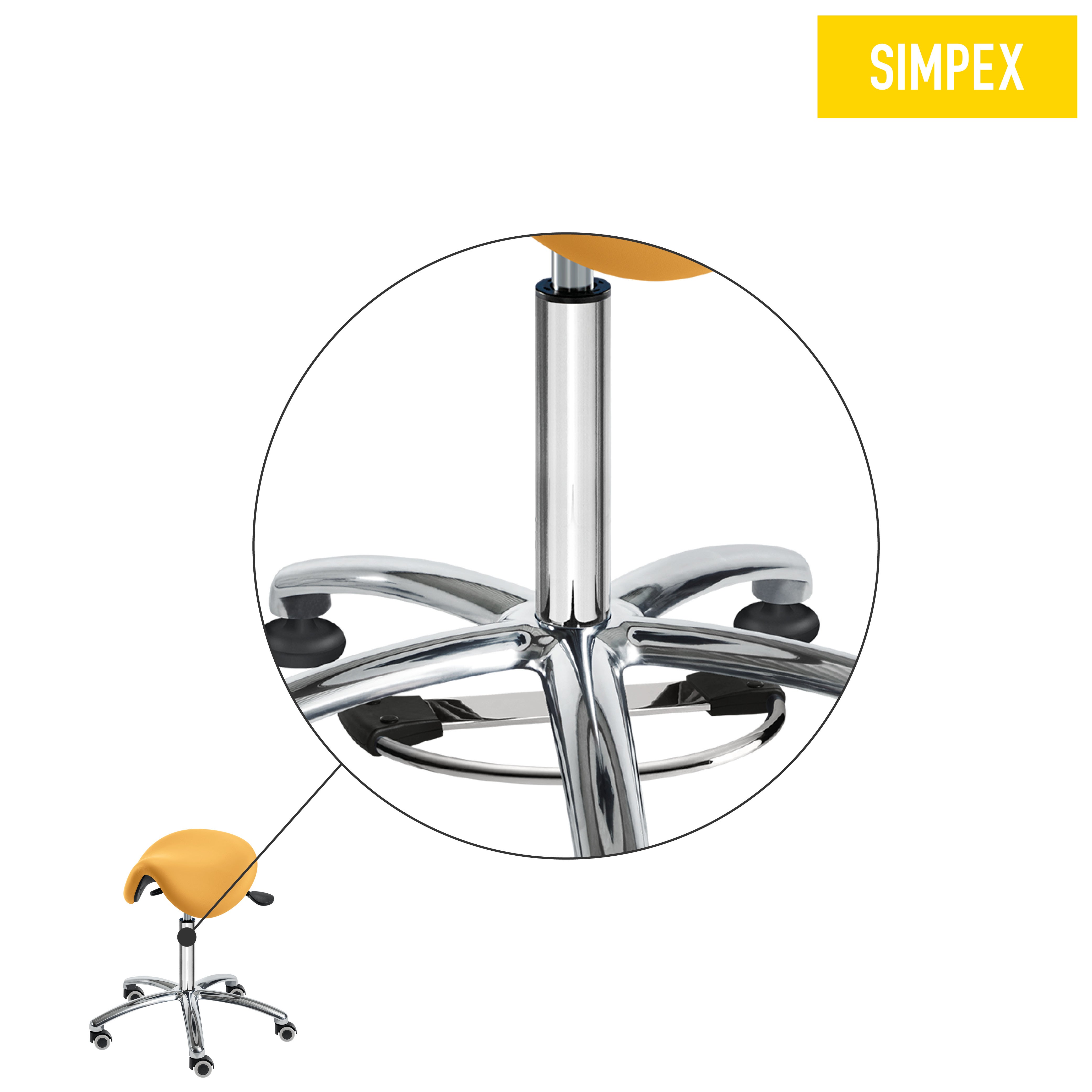 Ersatzteil | Gasfeder der Fußauslösung für Drehhocker, TOP-Höhe (Standard für EQUITUS)