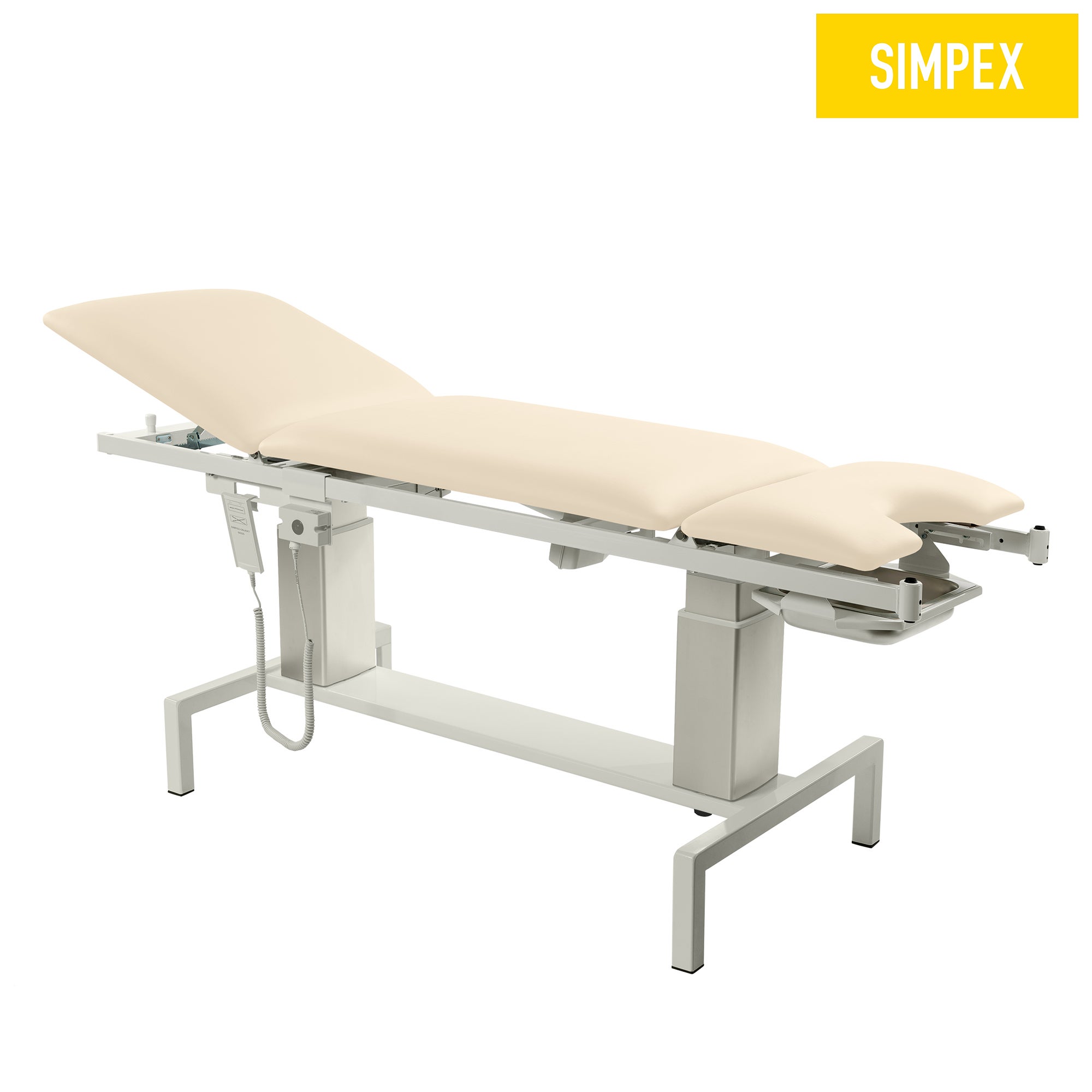 Beige SIMPEX VITA-GYN Gyn Liege mit hohe Kufen und Komfortpolsterung für Praxen.