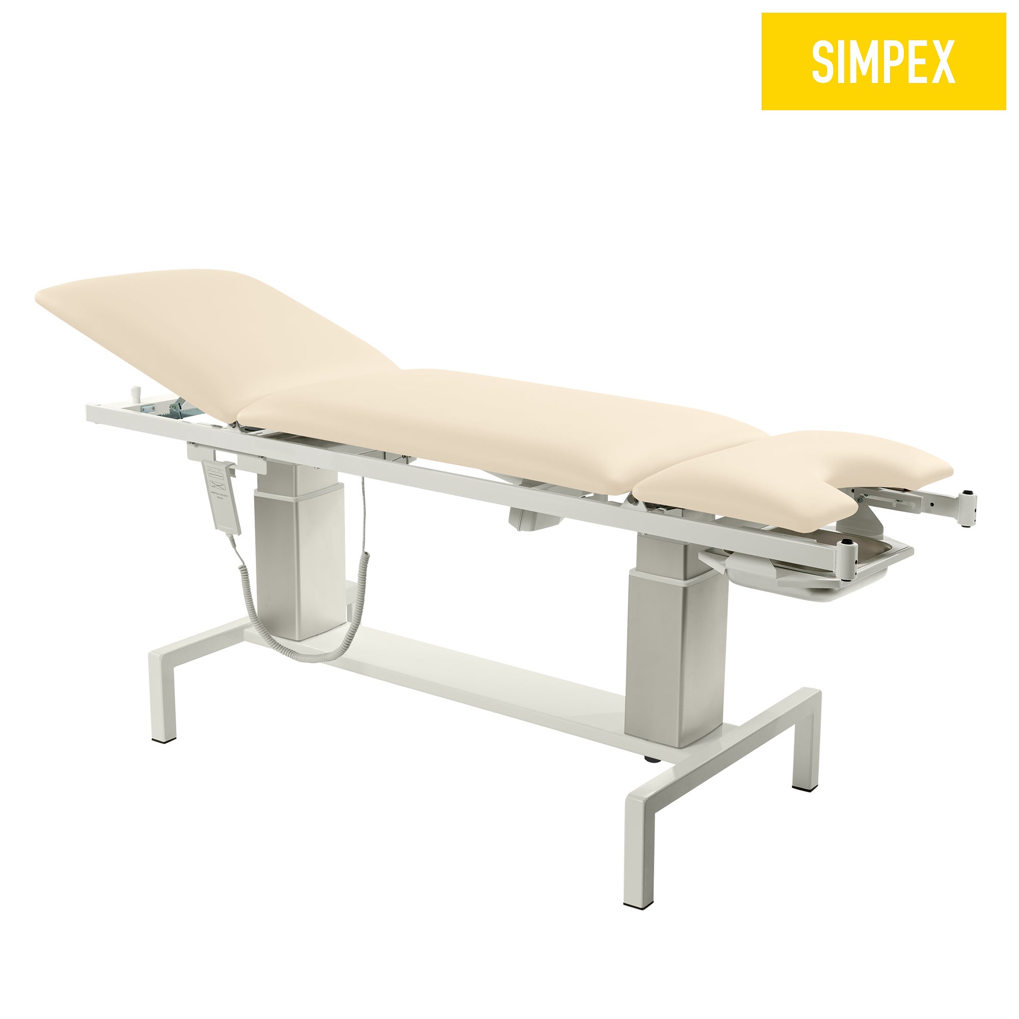 Beige SIMPEX VITA-GYN Gyn Liege mit hohe Kufen und Komfortpolsterung für Praxen.