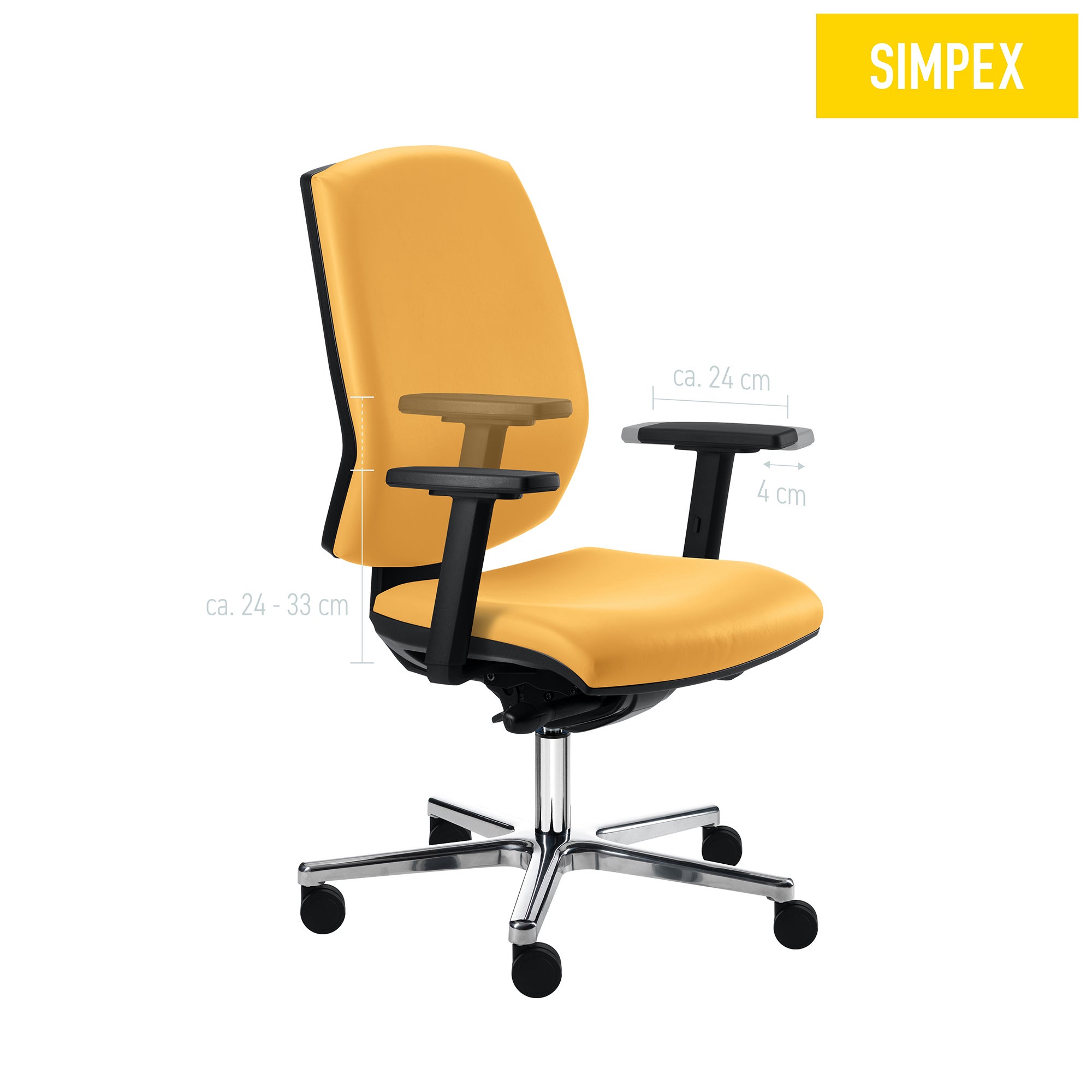 Der MEDI-STAR Sola Armlehnenstuhl von SIMPEX mit komfortablen Armlehnen für ergonomisches Sitzen.