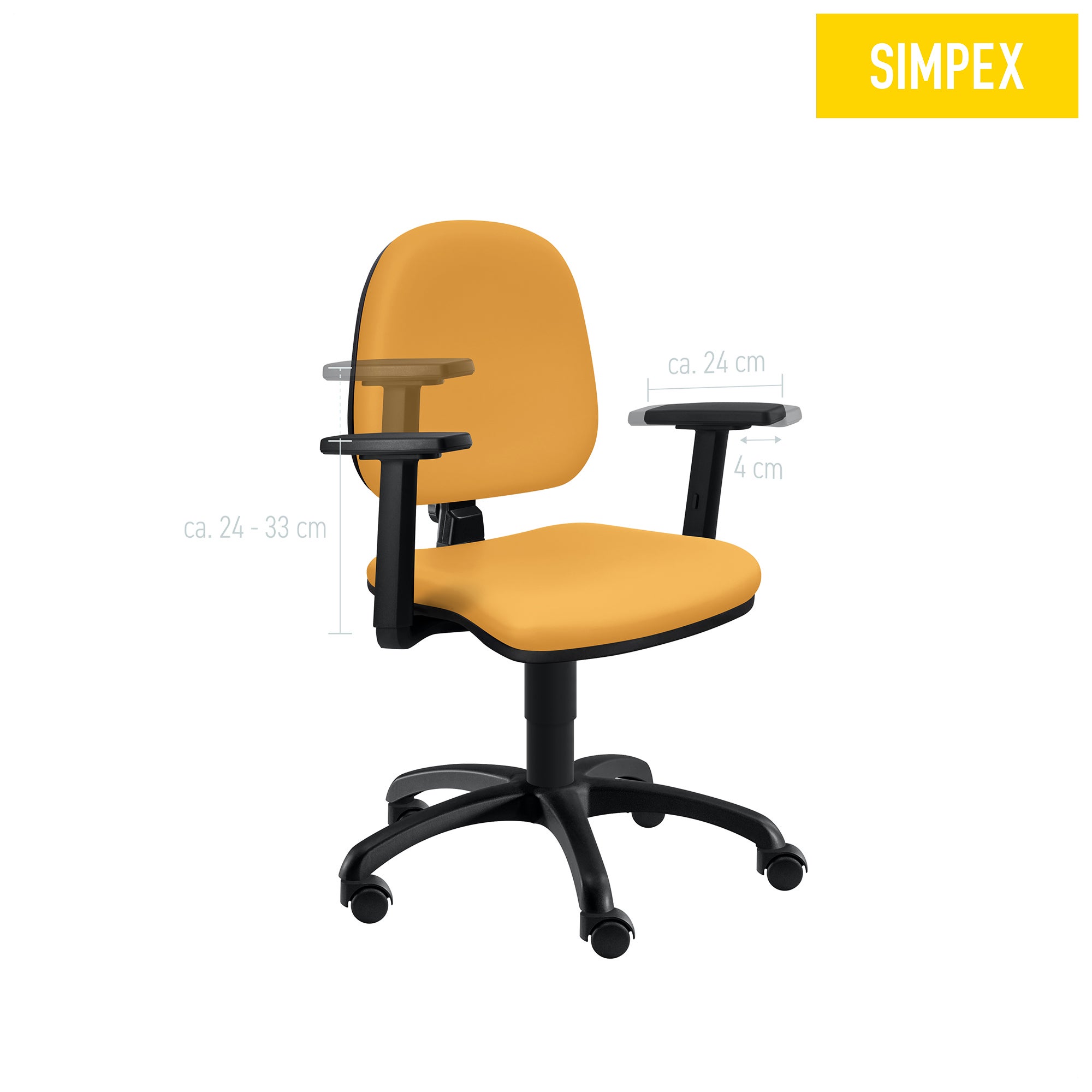 Giro STAR mit Armlehnen, Höhe der Armlehne für Komfort im medizinischen Bereich, verchromt