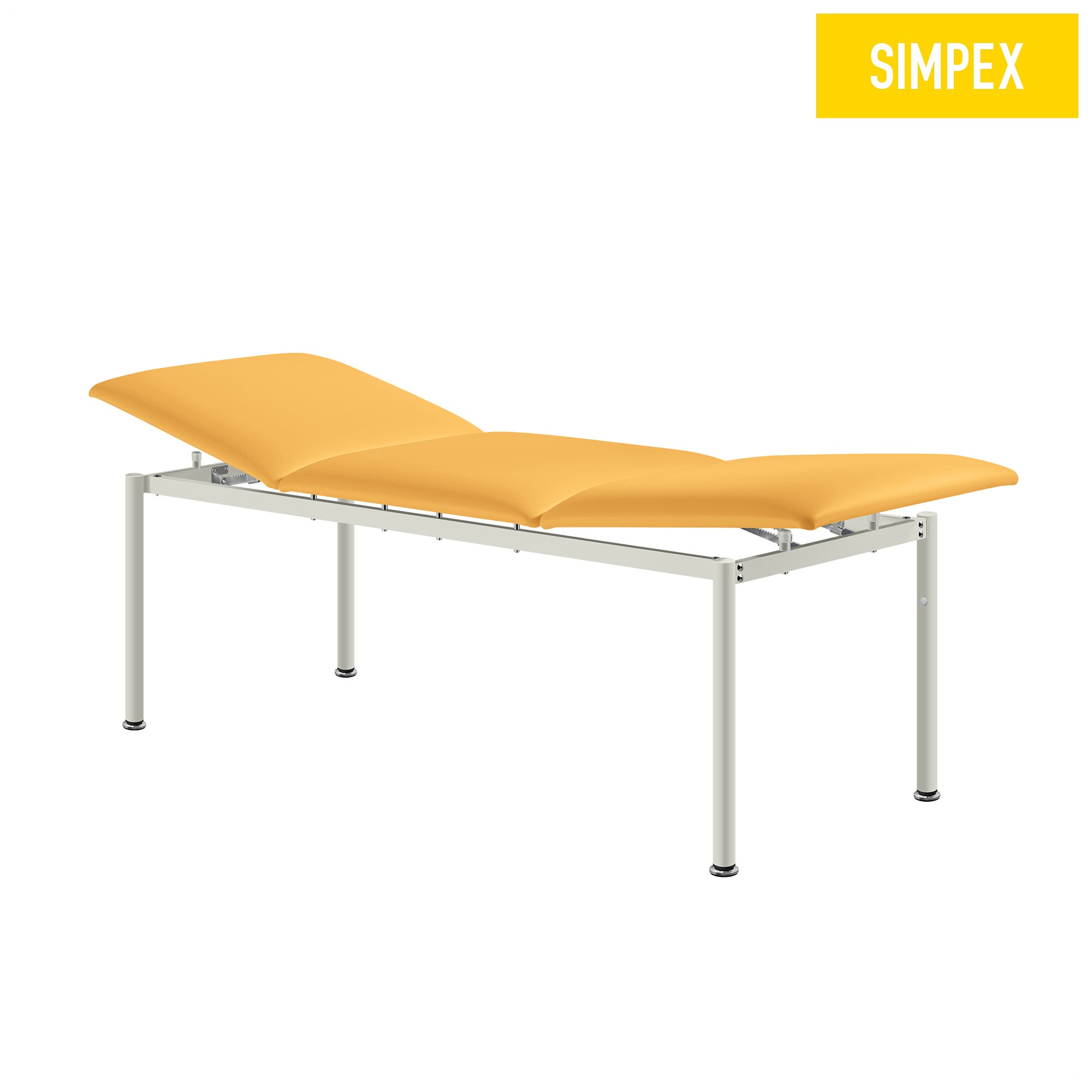 Funktionale RONDO-MED Alterna Behandlungsliege in gelbem Kunstleder für Praxen und Pflegeeinrichtungen