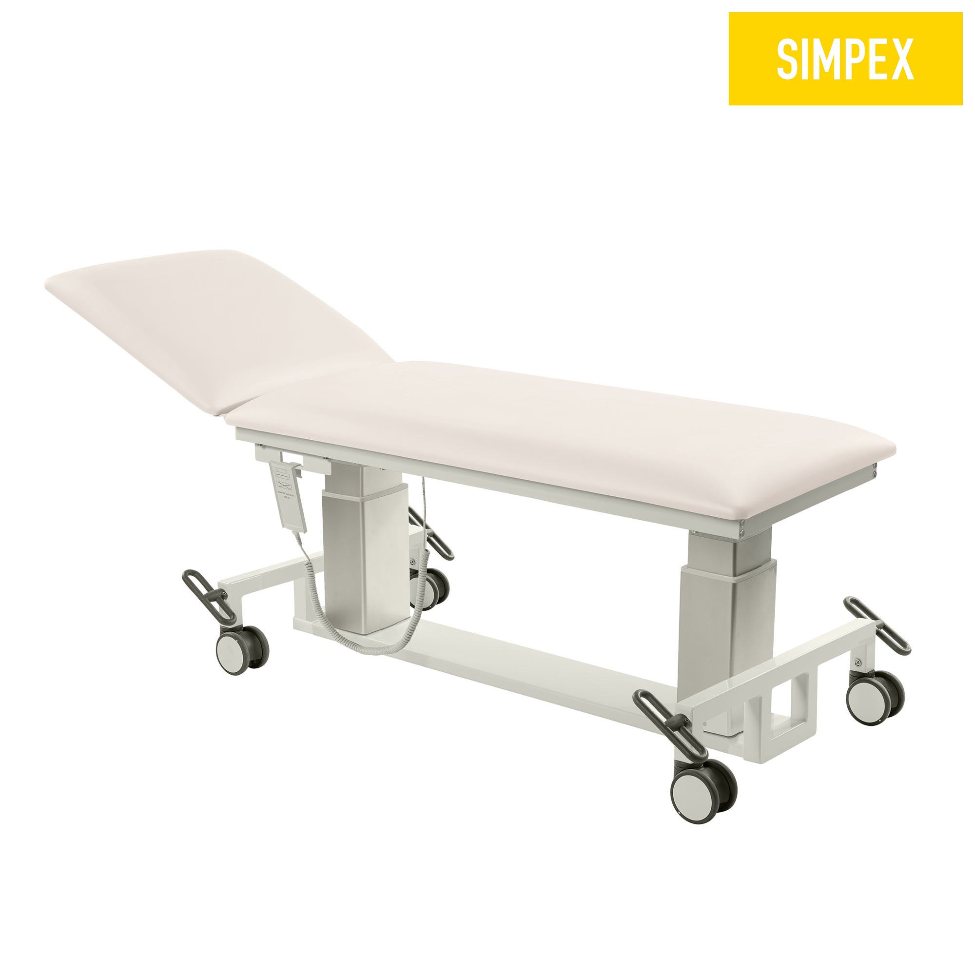 Flache Kufen der VITA-PORT Siesta Mobil Liege in hellgrau, ideal für Praxen und Pflegeeinrichtungen.