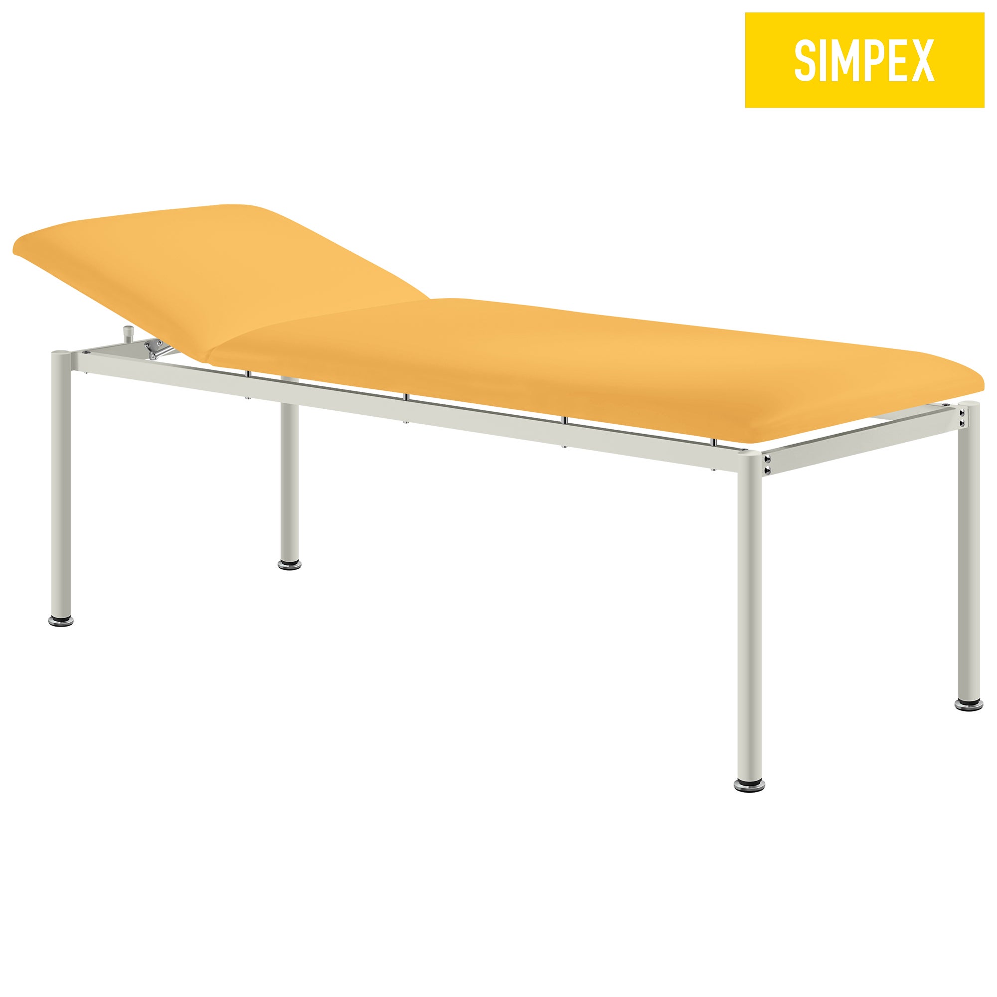 Gepulverte RONDO-MED Classic Behandlungsliege in Gelb mit komfortabler Polsterung für Sanitätsräume und Praxen.