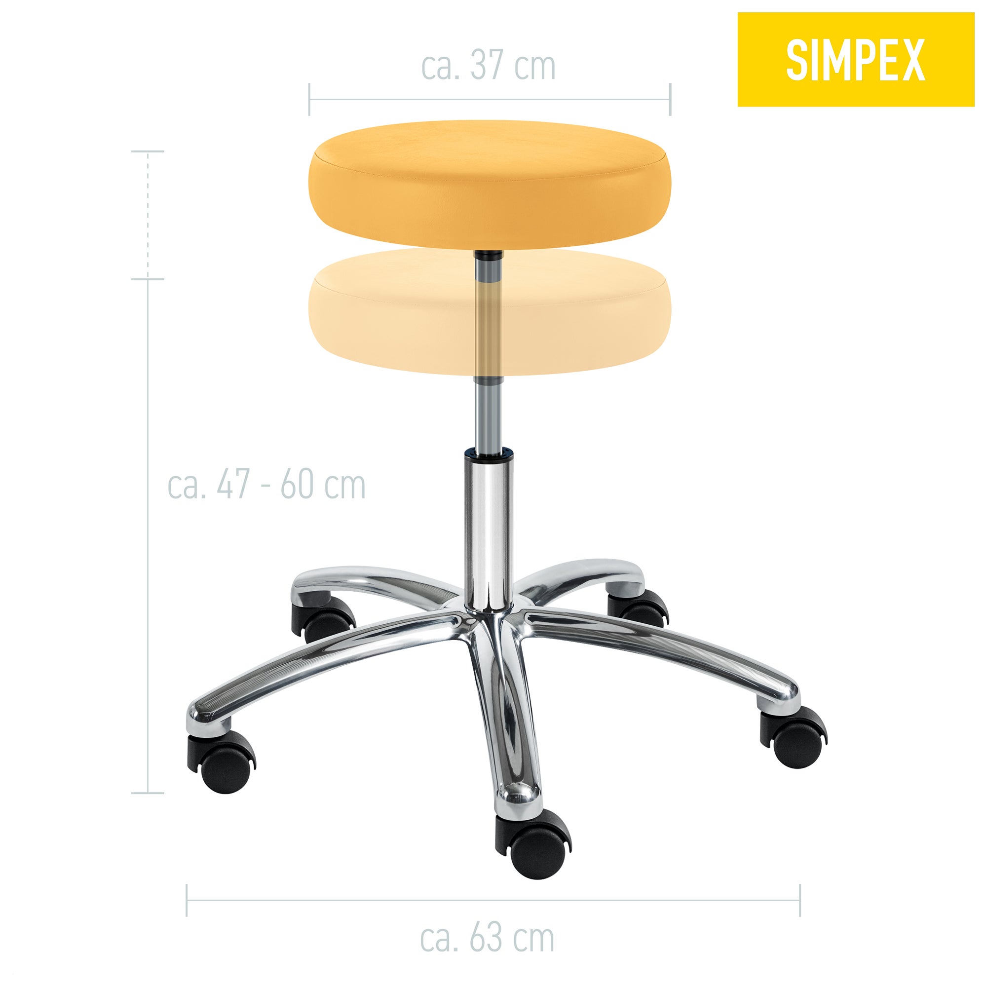 Die ALEXA Swing mit Armlehnen ist eine medizinische Sella, die für komfortable Anwendungen in Kliniken und Arztpraxen konzipiert ist.