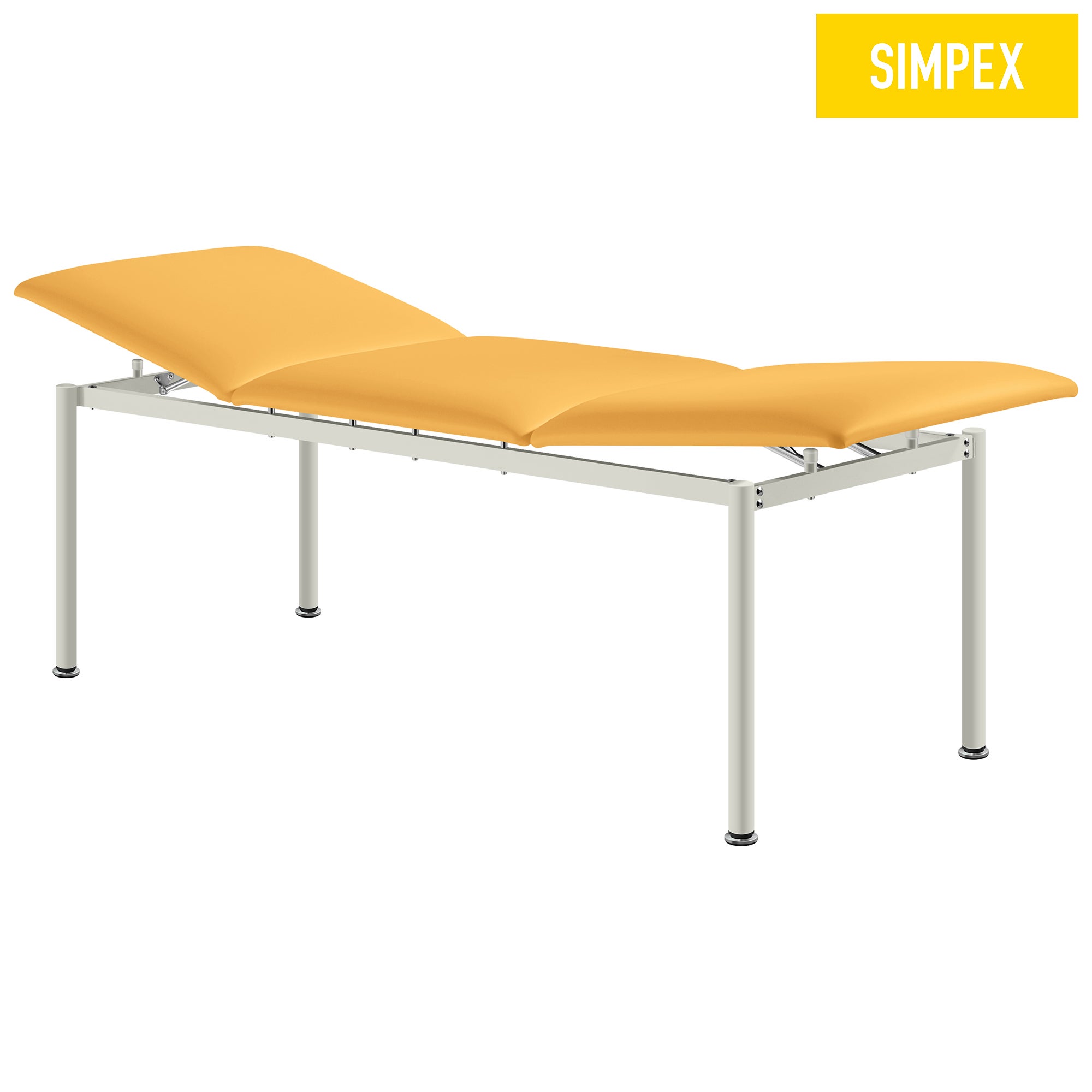 RONDO-MED Alterna Gelbe Kunstlederliege für Praxen und Sanitätsräume Gepulverte Behandlungsliege RONDO-MED Alterna in Gelb mit Komfortpolsterung und Kopfpolster für Sanitätsräume und Praxen.