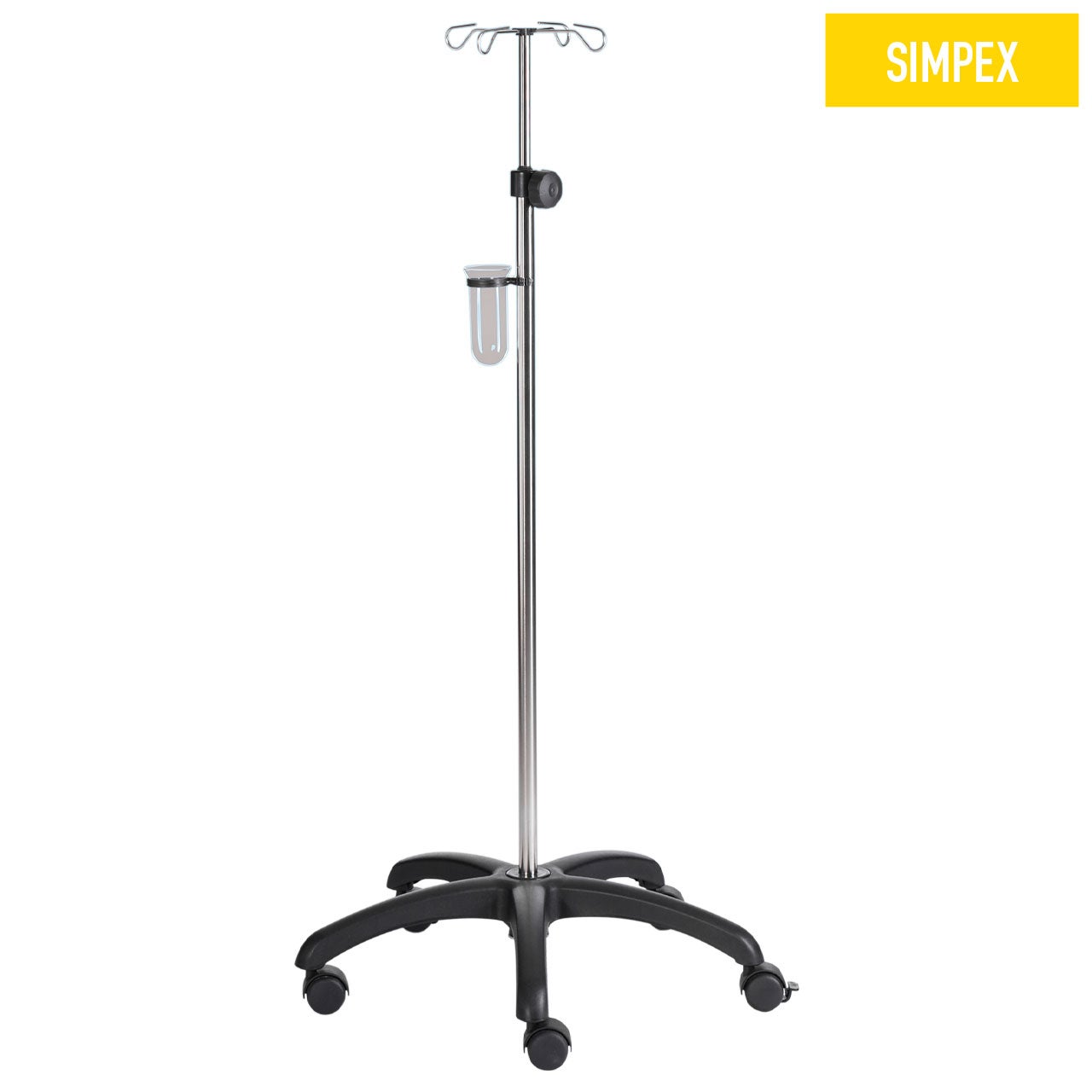 ECCO-CARE Mini Infusionsständer – Höhenverstellbar & verchromt 🚑 Verchromter ECCO-CARE Mini Infusionsständer, 126-215 cm, ideal für Sanitätsräume und Pflege.