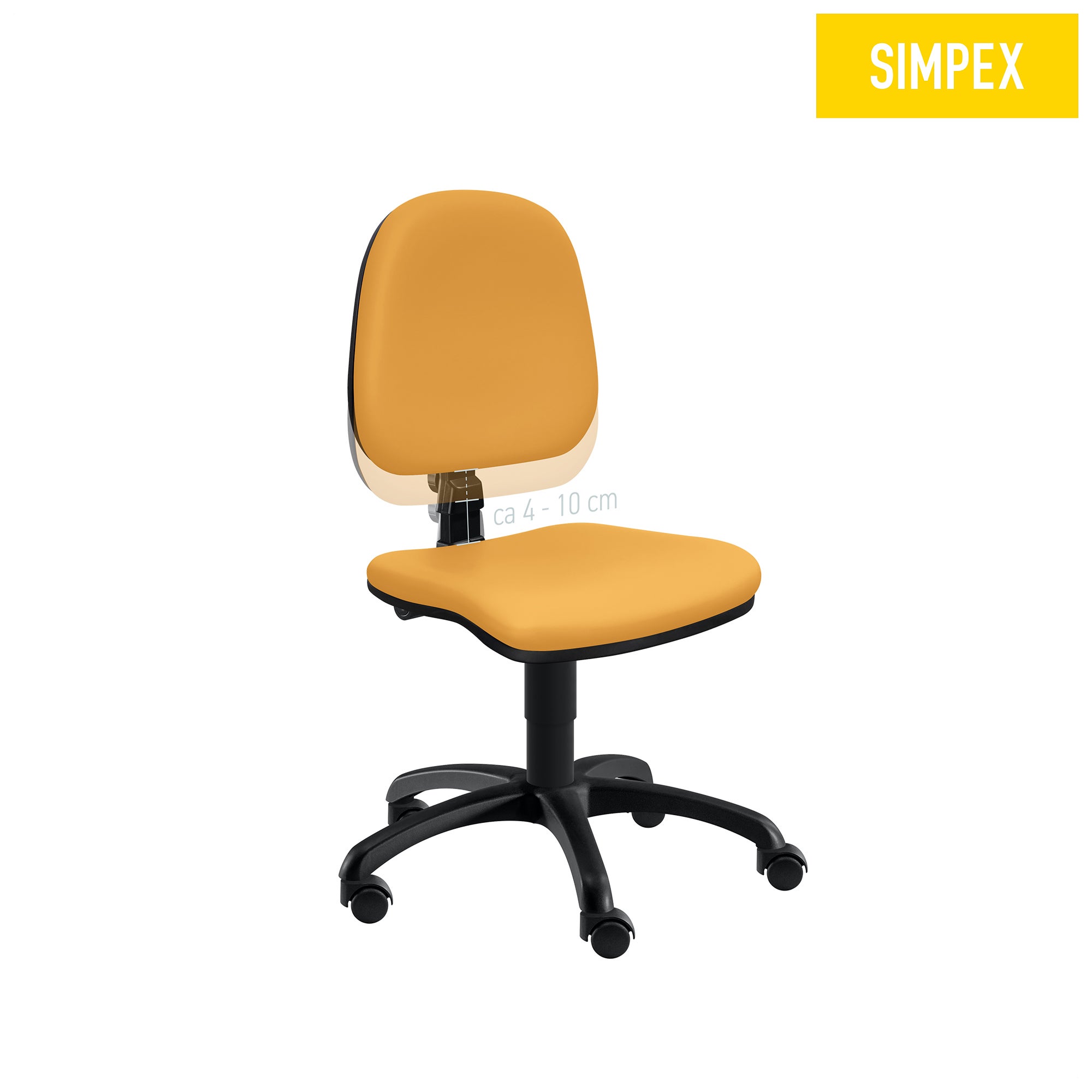 Einstellbare Rückenlehne DISPO-STAR für medizinische Anwendungen, sorgt für Komfort.