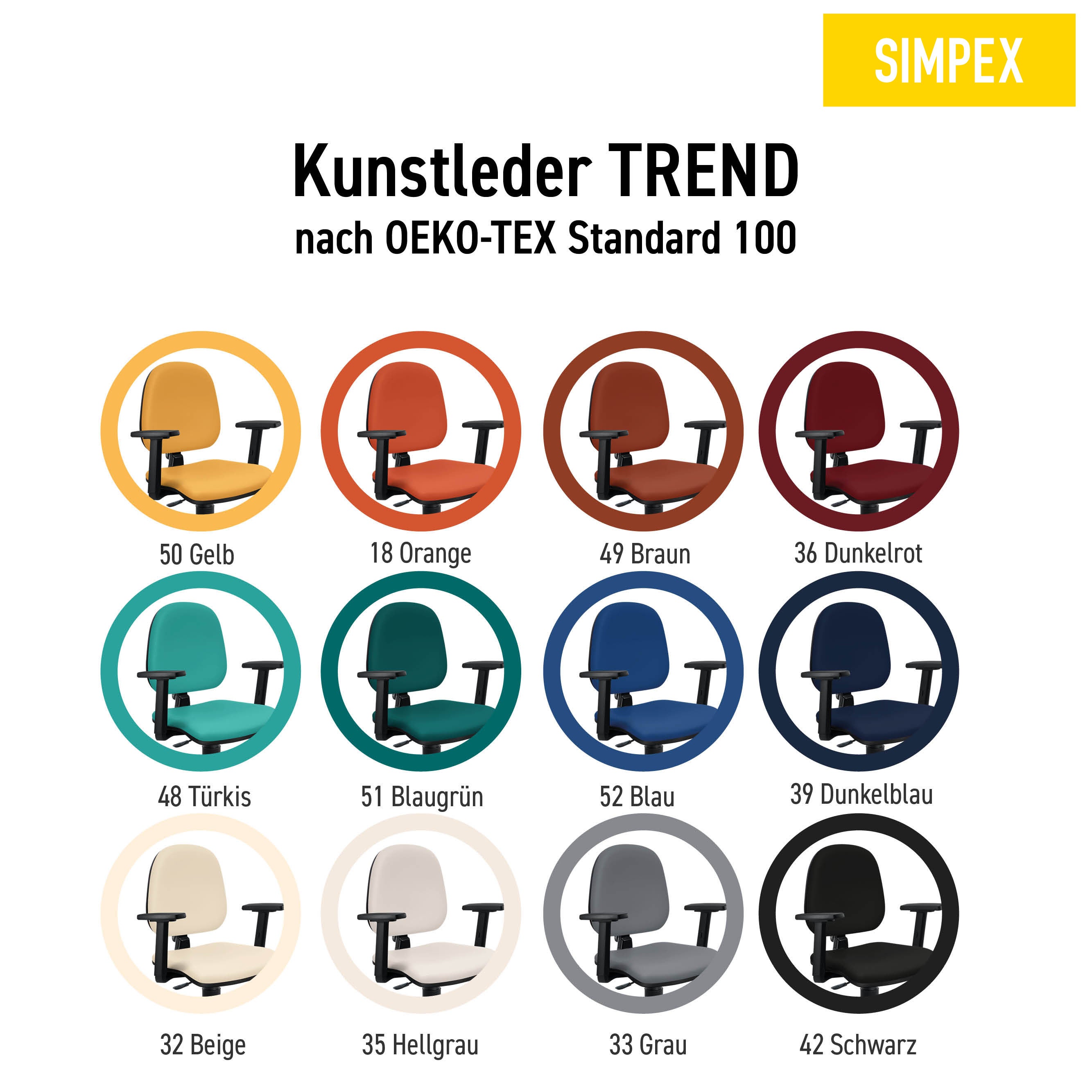 Der GIRO STAR von SIMPEX: pflegeleicht, komfortabel & farblich anpassbar. Jetzt Drehstuhl mit Kunstlederbezug online kaufen!