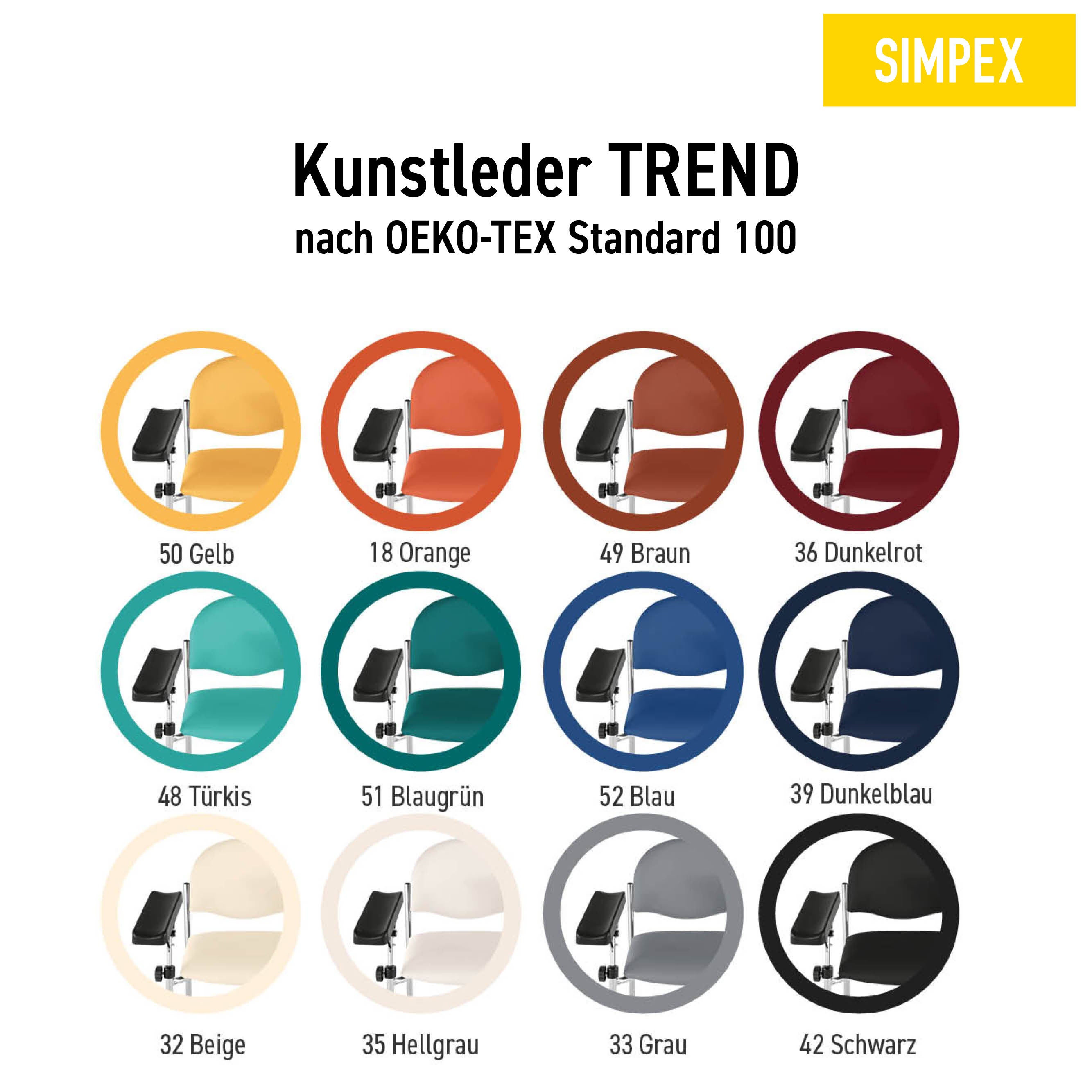 Jetzt HAEMO LINEA Blutentnahmestuhl mit Polsterfarbe nach Wunsch kaufen: hygienisches Kunstleder, langlebig & bequem. SIMPEX bietet viele Farben zur Auswahl!