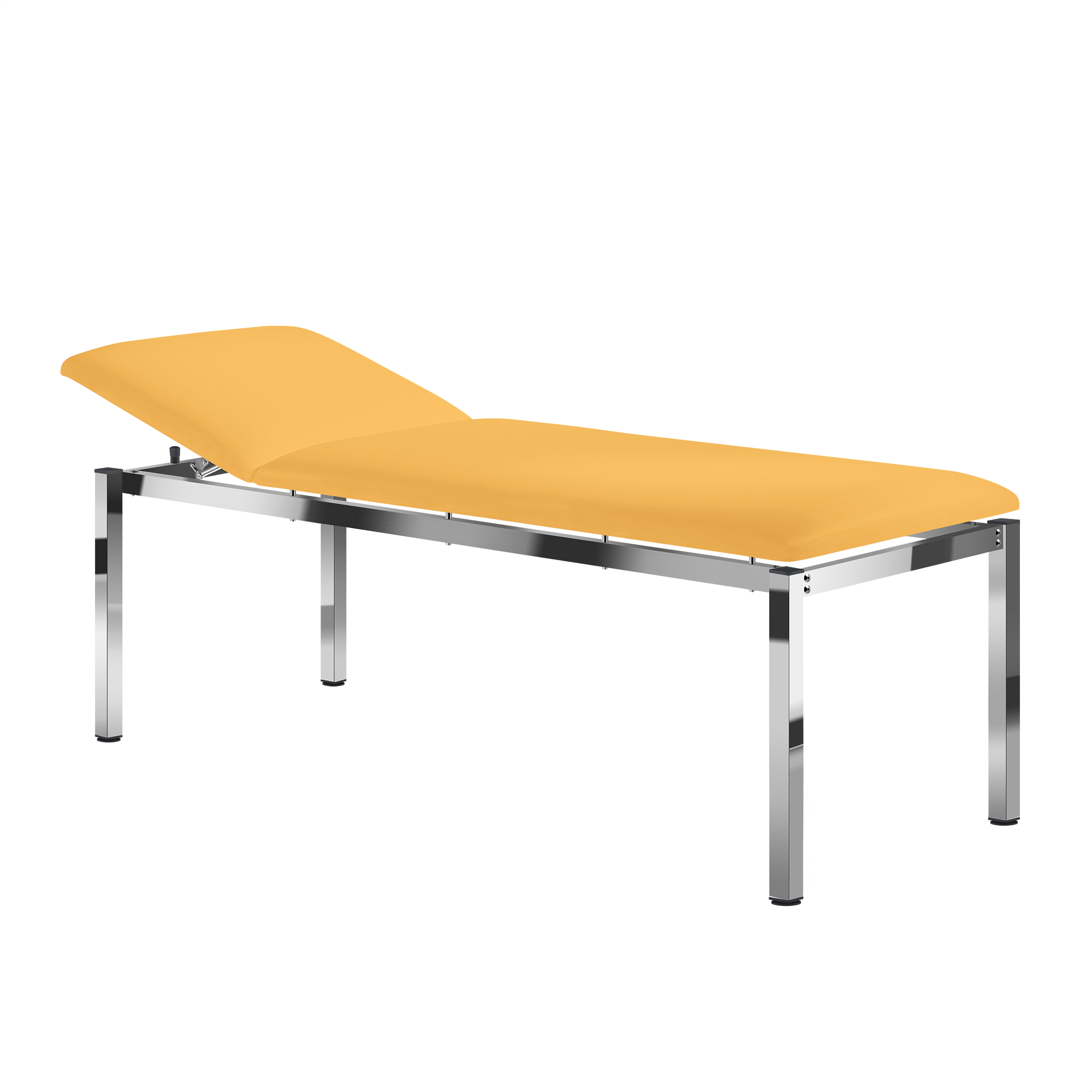 VERCHROMTE SIMPEX HELENA Classic Liege in Gelb mit Komfortpolsterung für Praxen und Kliniken.