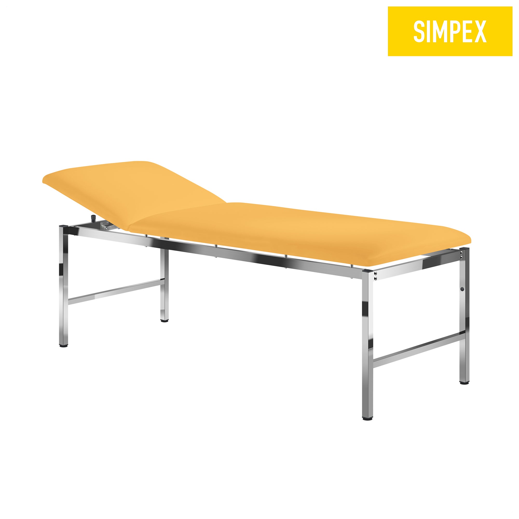 Verchromte MEDI-LUX Classic Liege in Gelb, perfekt für Arztpraxen und Kliniken