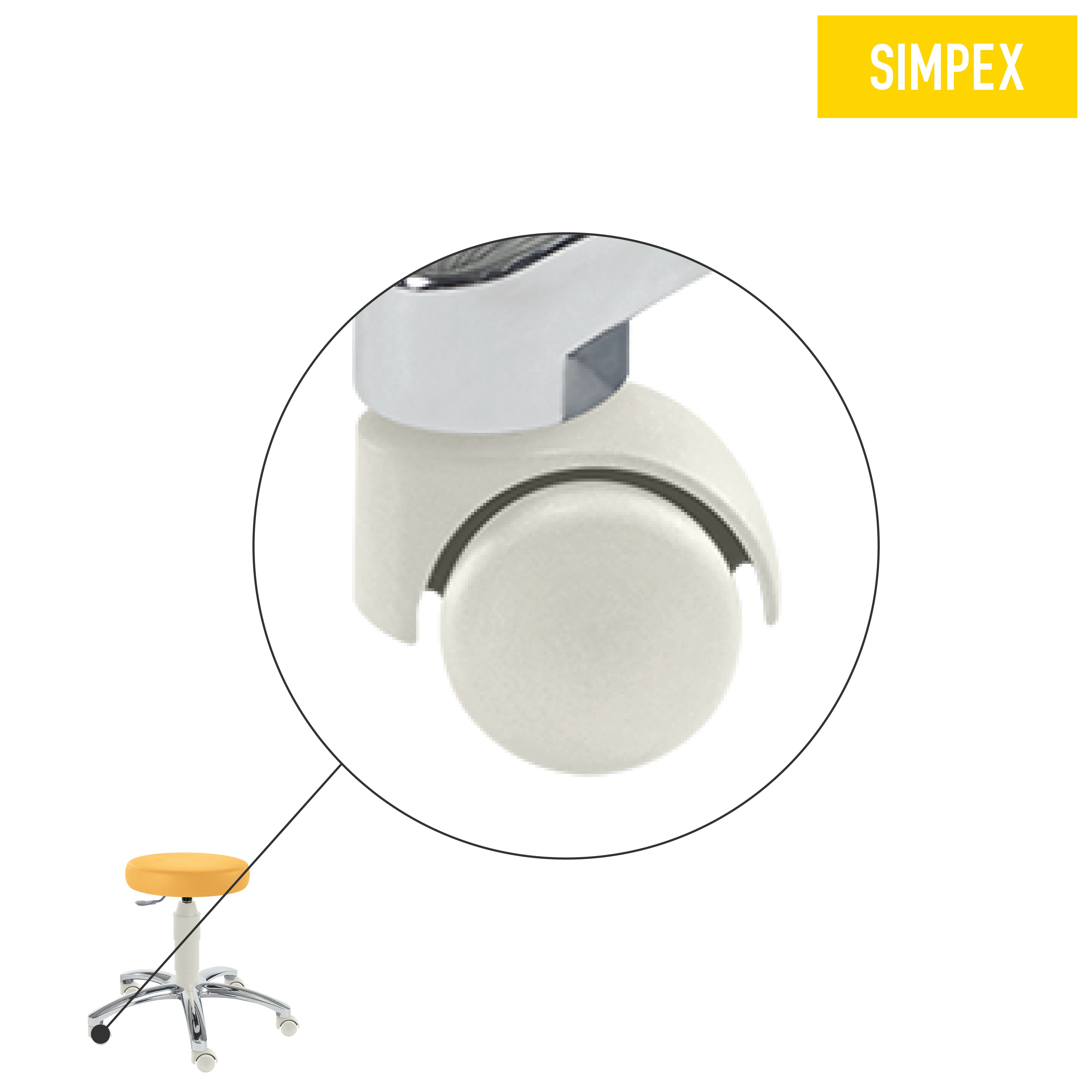 Ersatzteil | 5er-Set Doppelrolle, ø 50 mm für PENNY, grauweiß