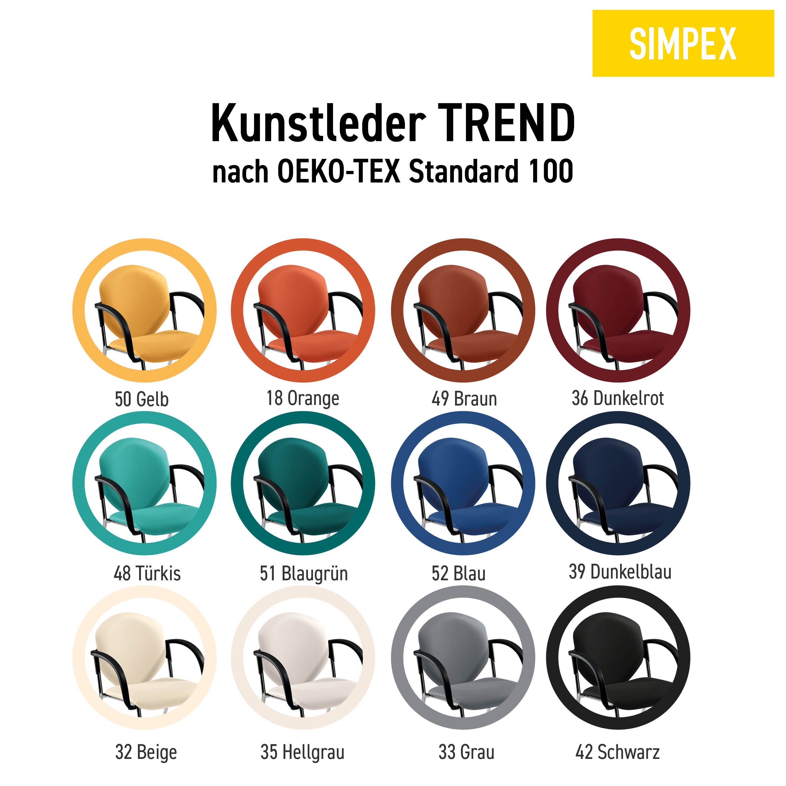 VISITE überzeugt durch klaren Look & bequeme Polsterung – SIMPEX bietet viele Kunstlederfarben. Jetzt online kaufen!