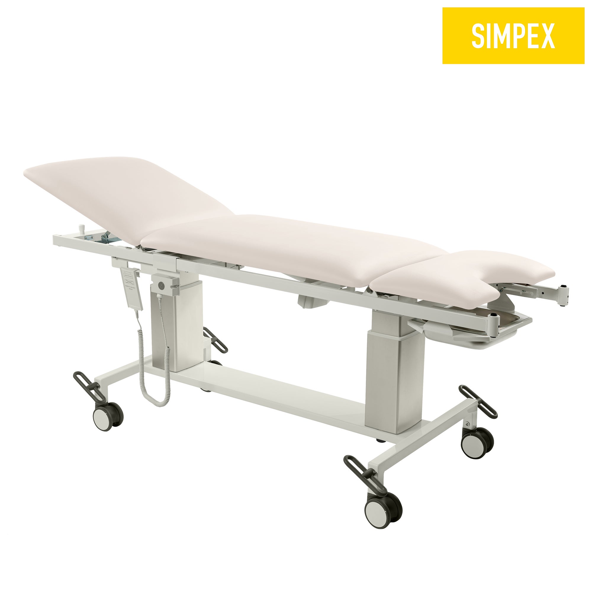 VITA-GYN Gyn Mobil Liege in Hellgrau mit hohen Kufen, ideal für Facharztpraxen und Kliniken.