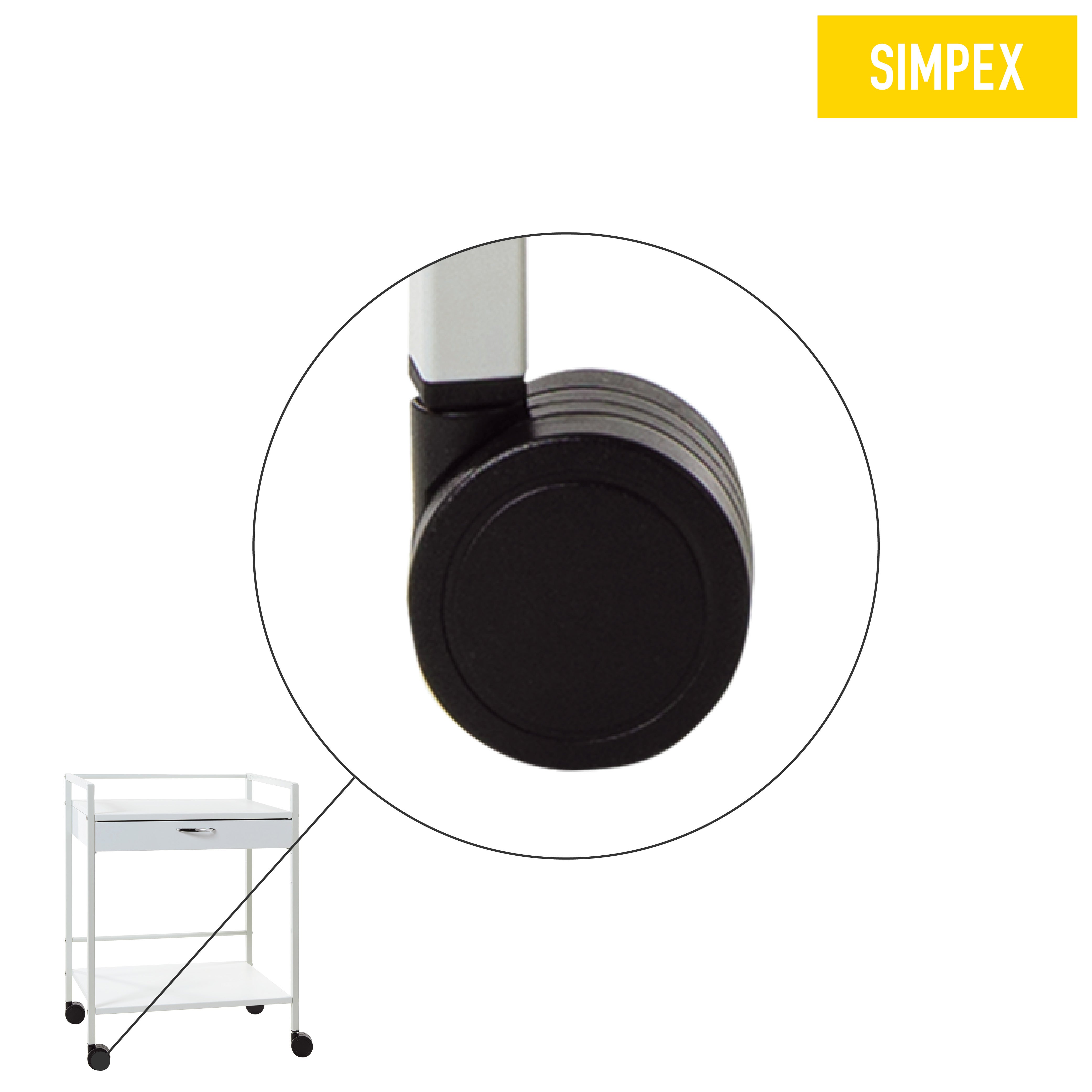 Ersatzteil | 4er-Set Doppelrolle ø 65 mm für AUXILIO, QUICKSTAR, schwarz