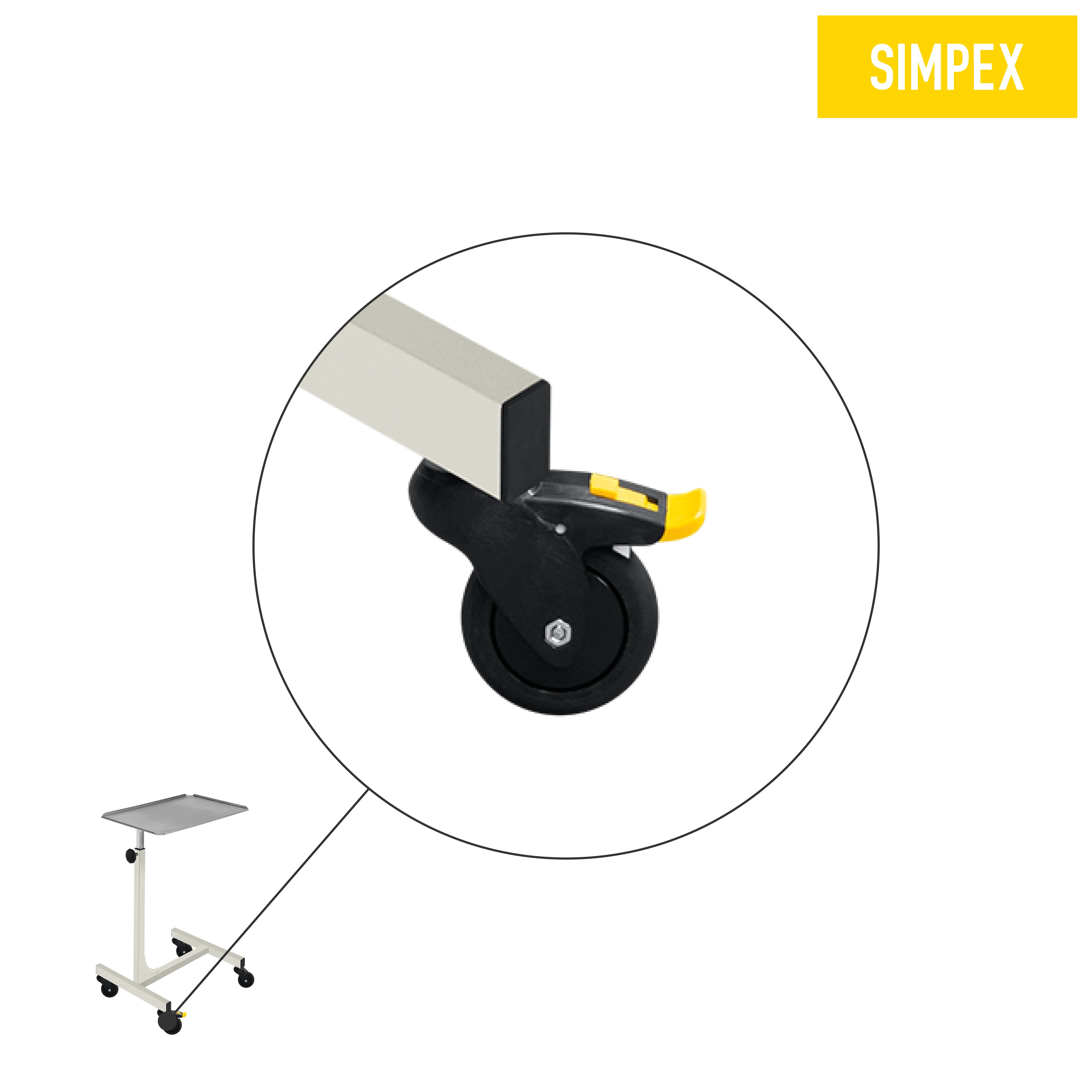 Ersatzteil | Monorolle, ø 75mm mit Feststellbremse für MAYO-SERVE