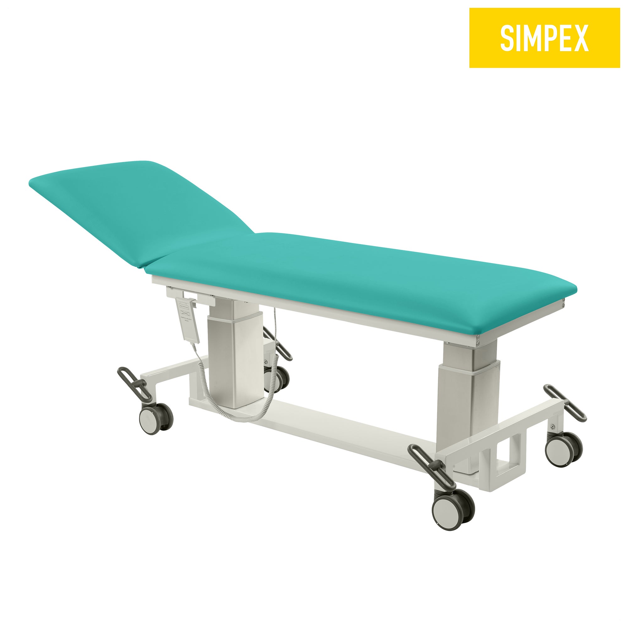 VITA-PORT Siesta Mobil mit flachen Kufen, türkis Kunstleder, mobil, 400 kg Tragkraft, ideal für Praxis und Krankenhaus