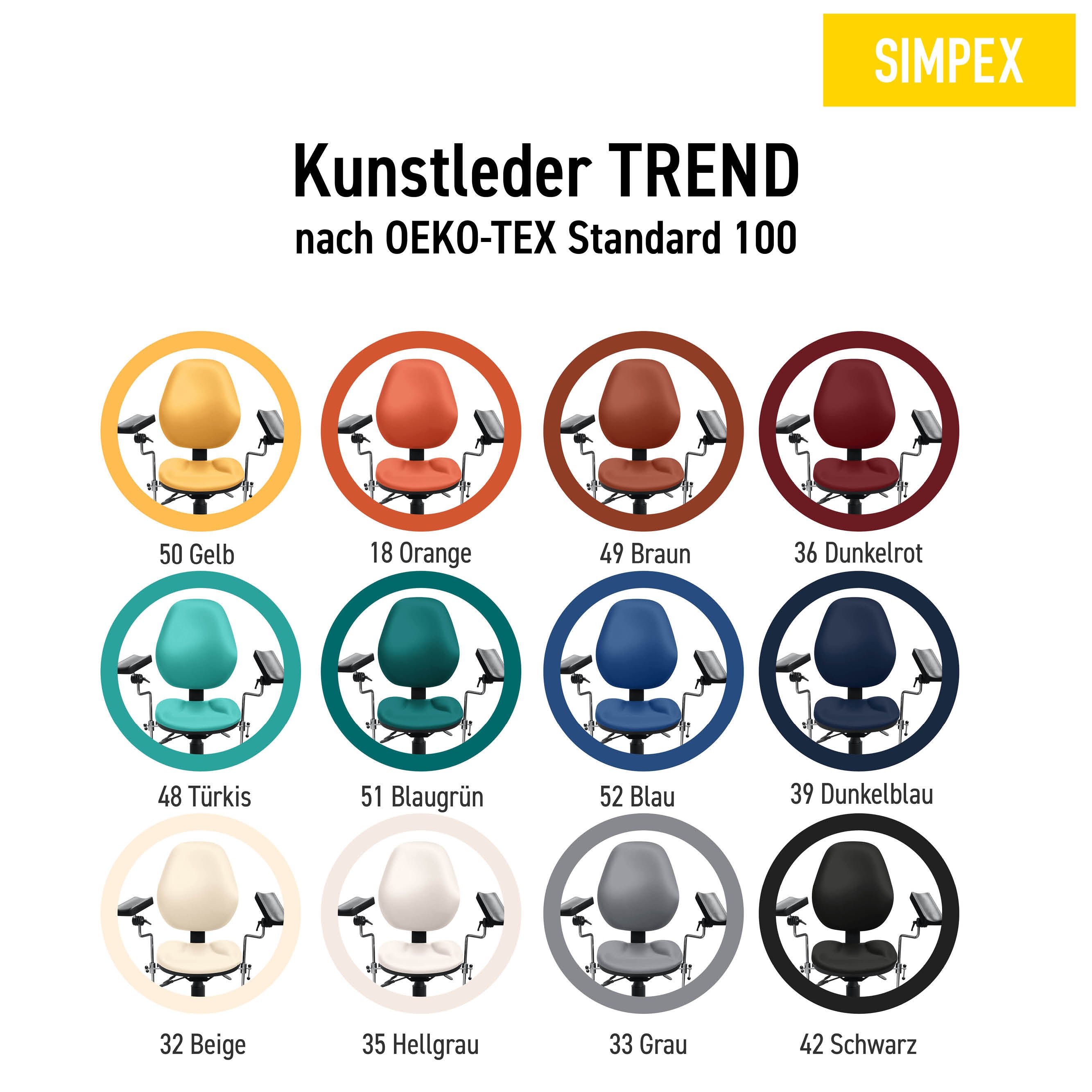 Jetzt HAEMO LIFT Blutentnahmestuhl mit Polsterfarbe nach Wunsch kaufen: hygienisches Kunstleder, langlebig & bequem. SIMPEX bietet viele Farben zur Auswahl!