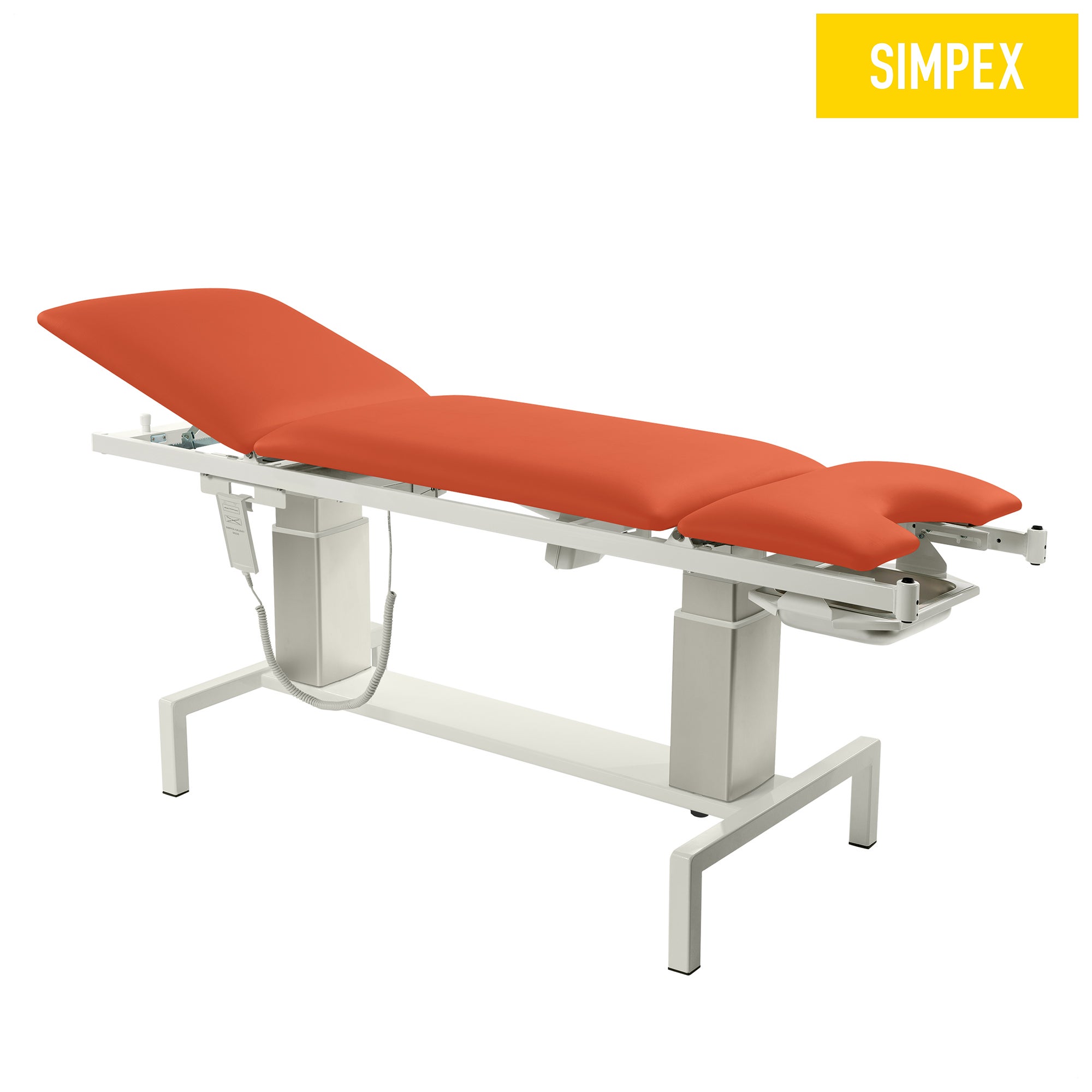 VITA-GYN Gyn Liege mit hohen Kufen, orange Kunstleder, für sanitäre Anwendungen in Praxen und MVZ.