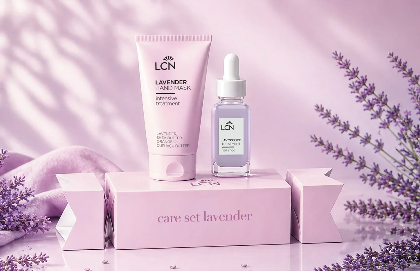 Handmaske, Lavendel, Nagelbehandlung, Geschenkset, Pink Box