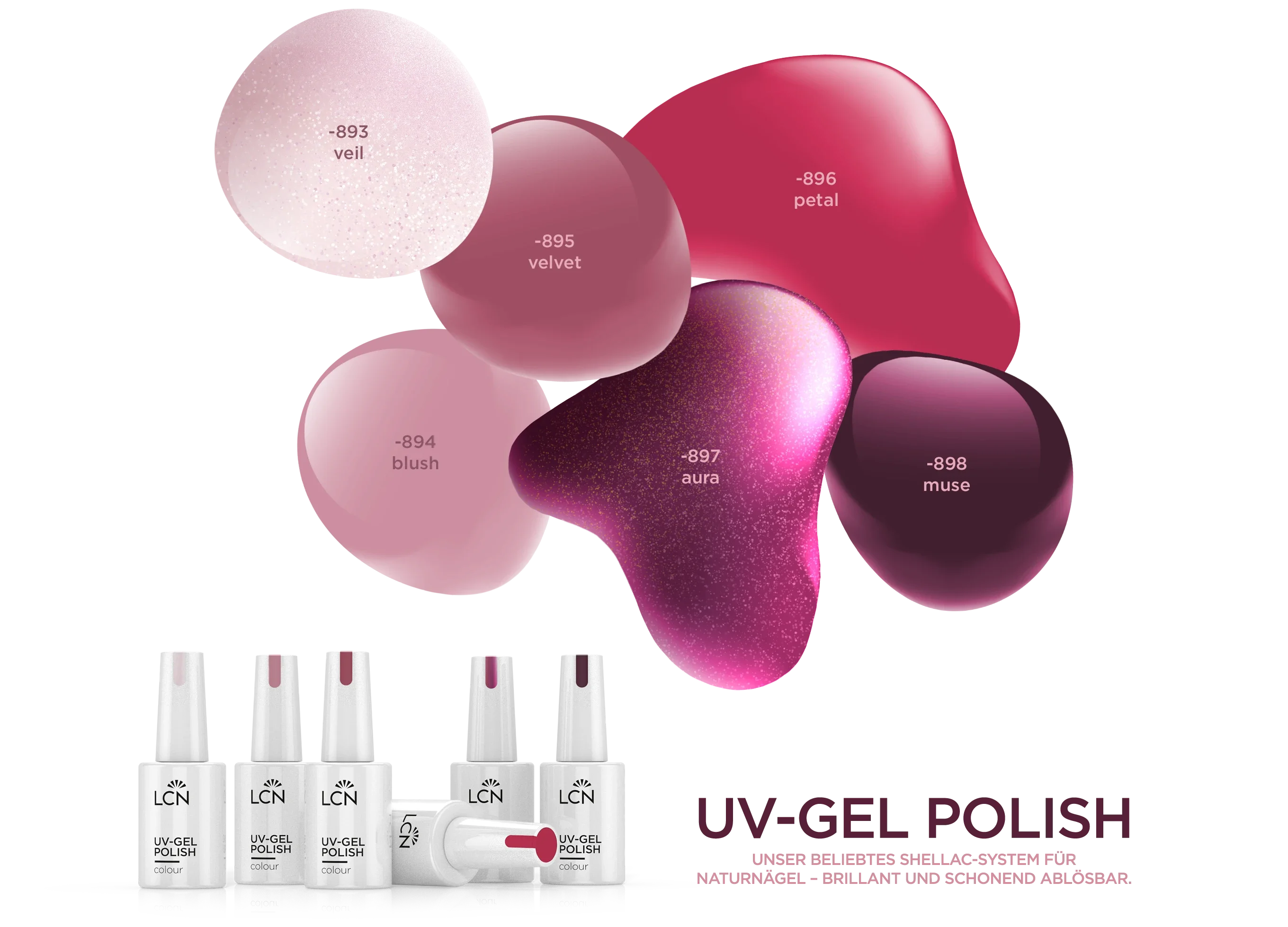 uv-gel polish, nail polish, farbenset, nagelkunst, glitzer