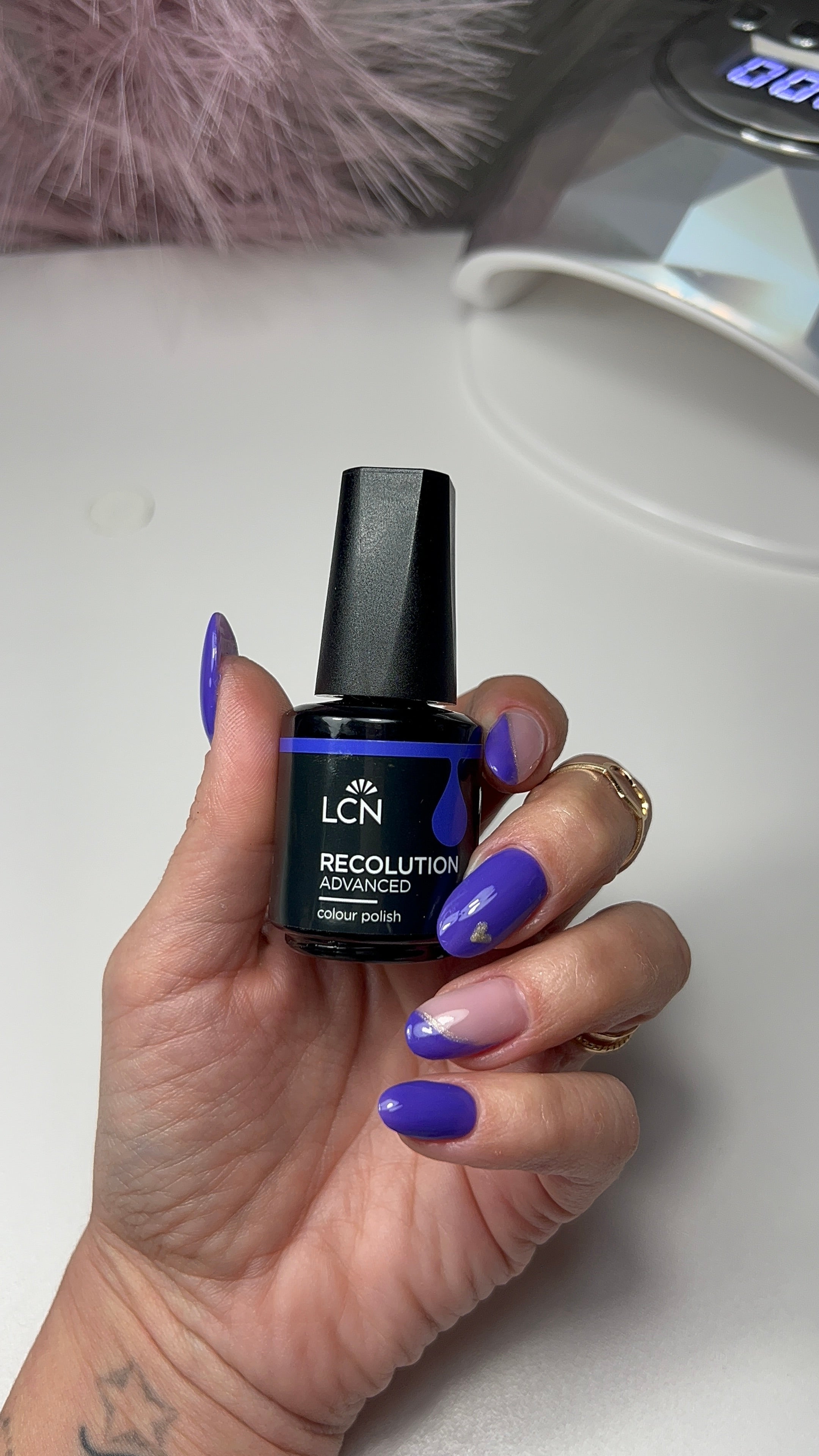 Nagellack, Farblack, Nagellackflasche, Violett, Lackfinish