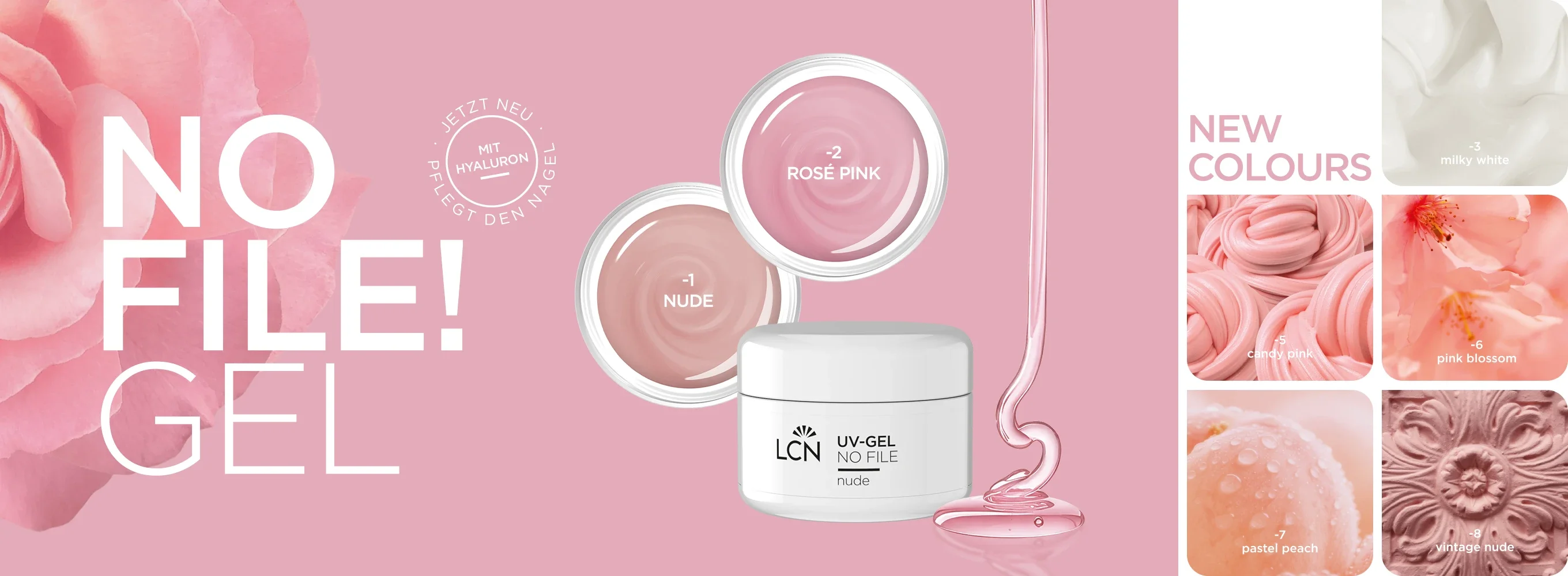 Nagellack, UV-Gel, Rosa Pink, Nude, Pastell