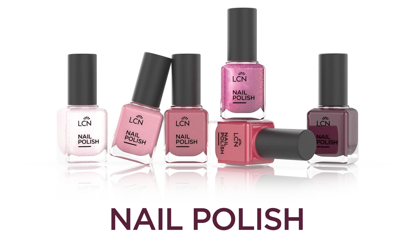 Nagellack, Rott, glänzende Oberfläche, Fläschchen, breiter Pinsel