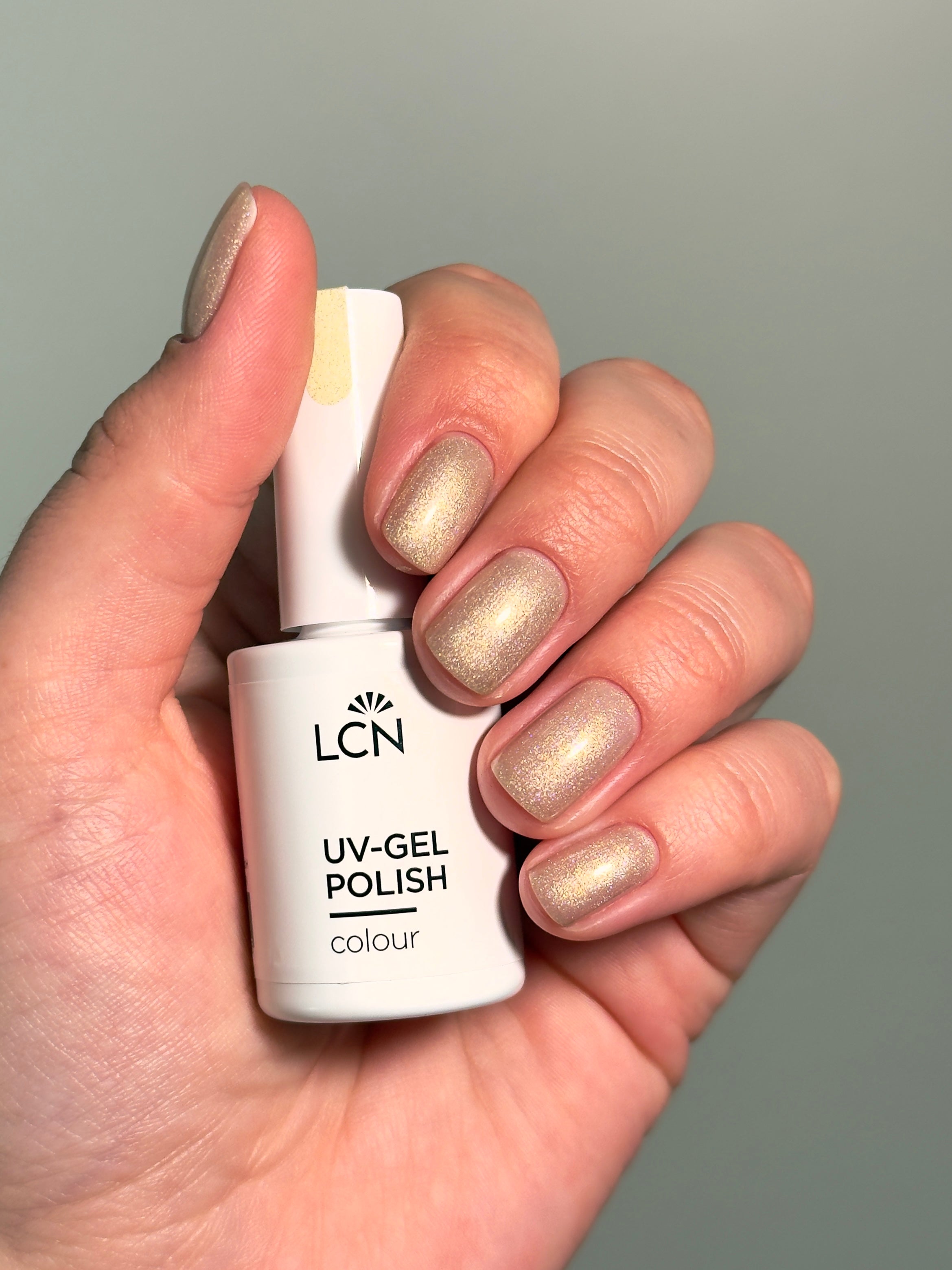 UV-Gel, Polish, Nail, Manicure, Gold shimmer