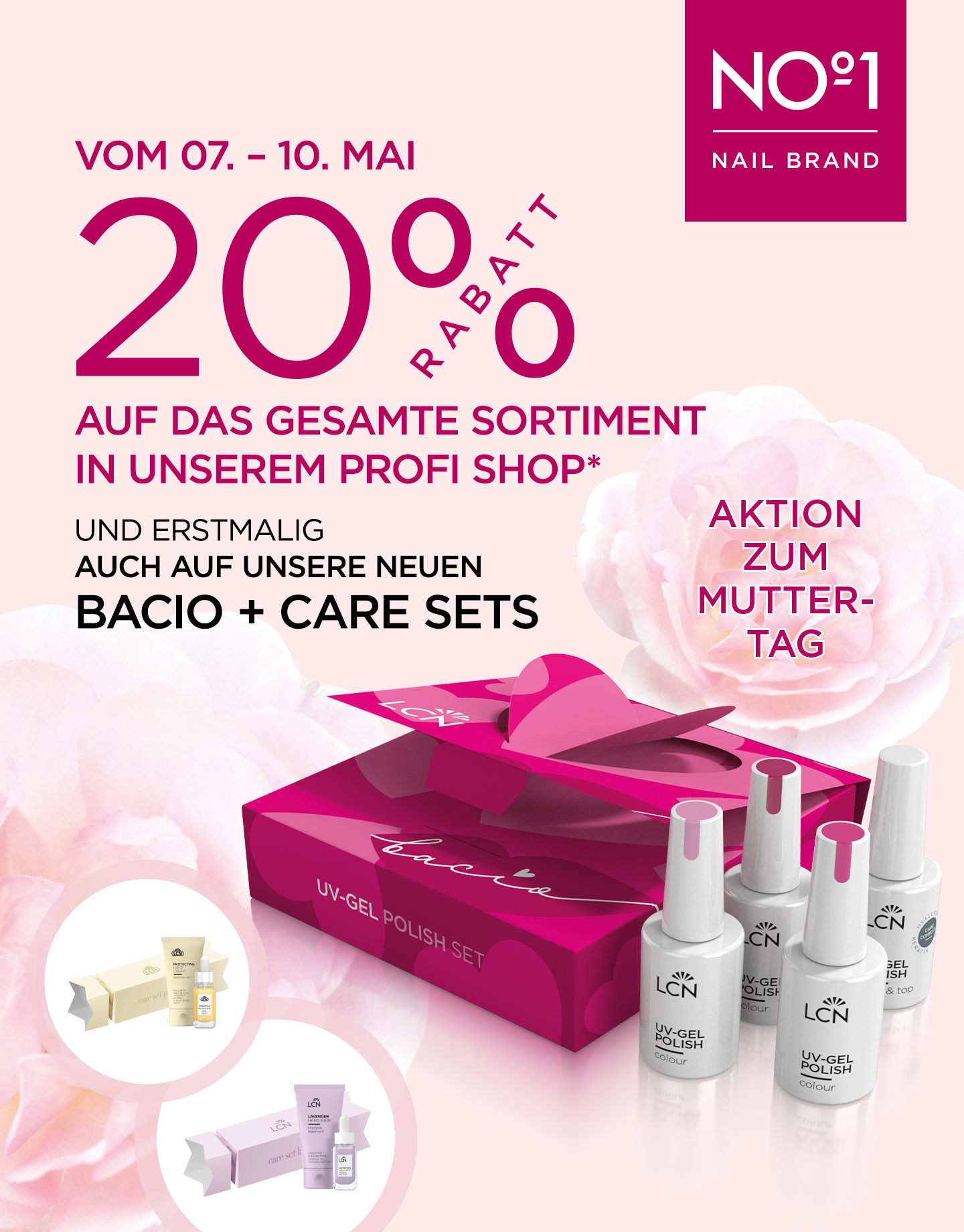 Nagellack, UV-Gel, Set, Nagelpflege, Pinken Ton