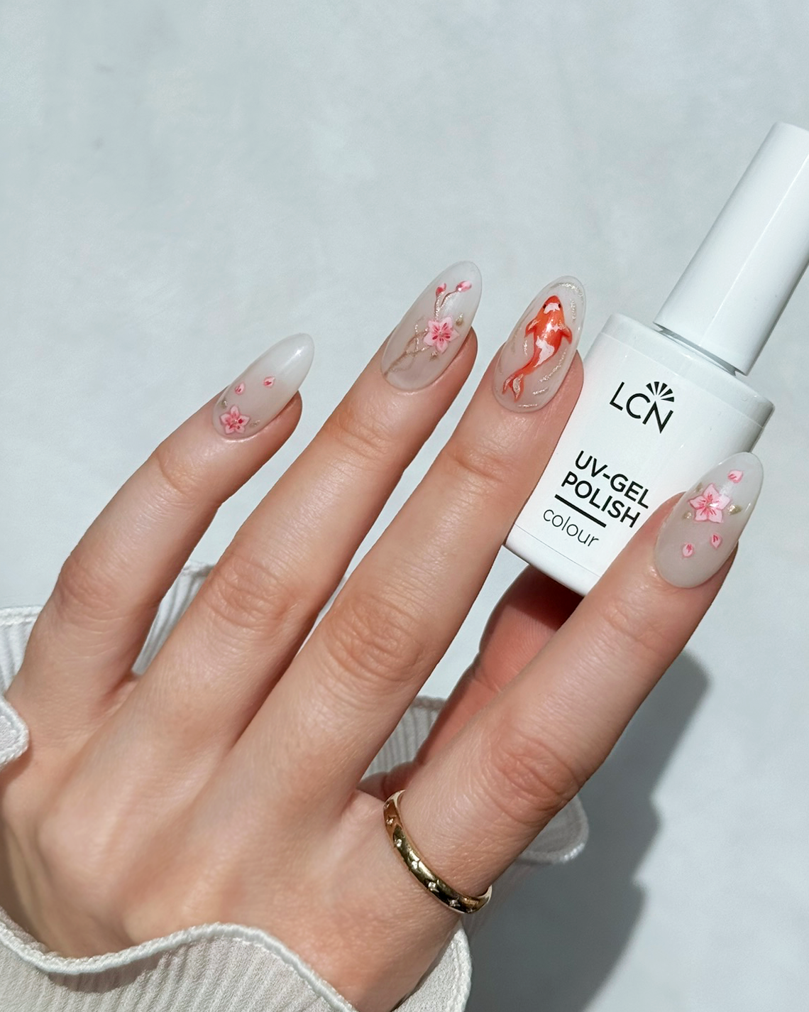 Maniküre, UV-Gel, Nagellack, Nageldesign, Blumenmuster