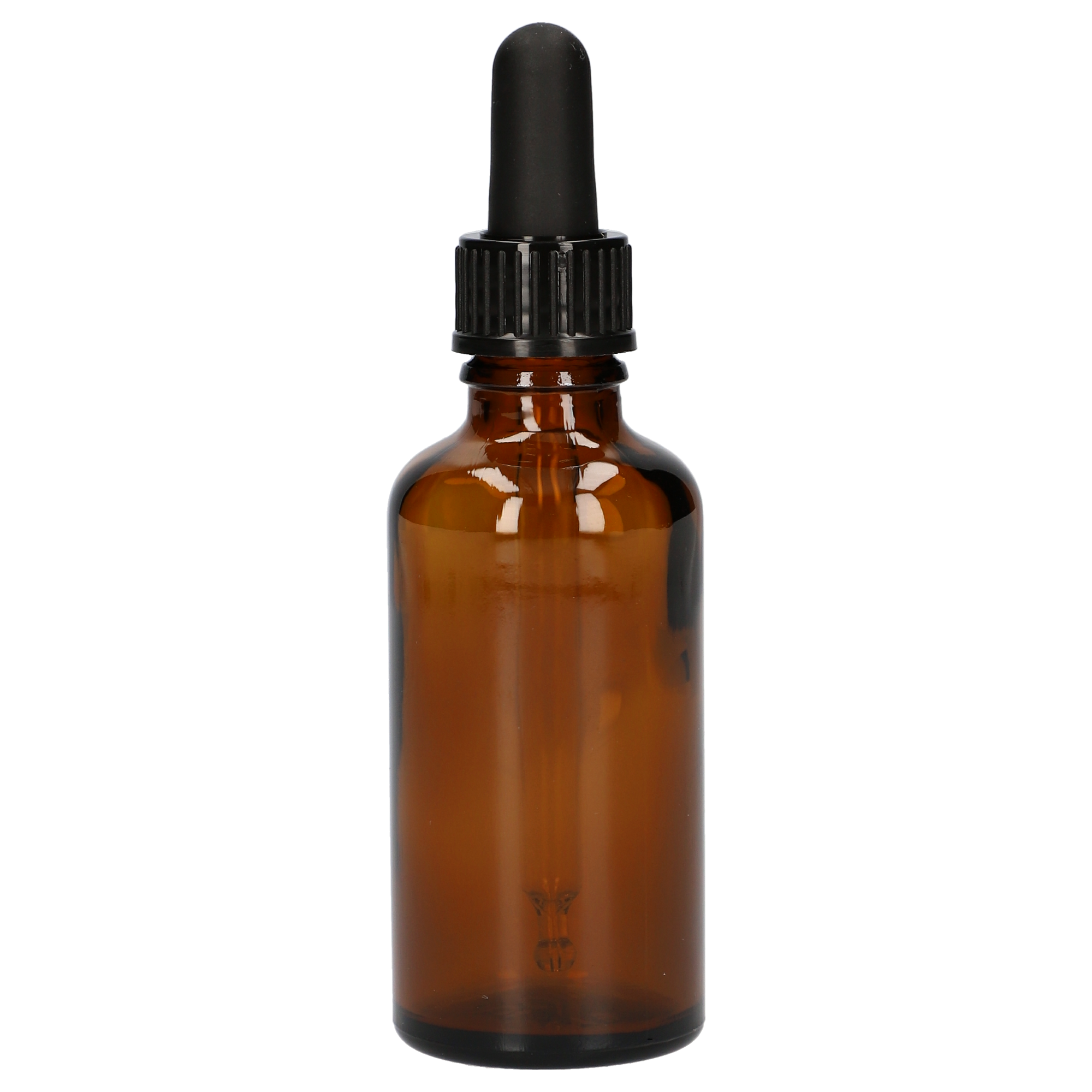 Braunglasfläschchen mit schwarzer Pipette - 50 ml