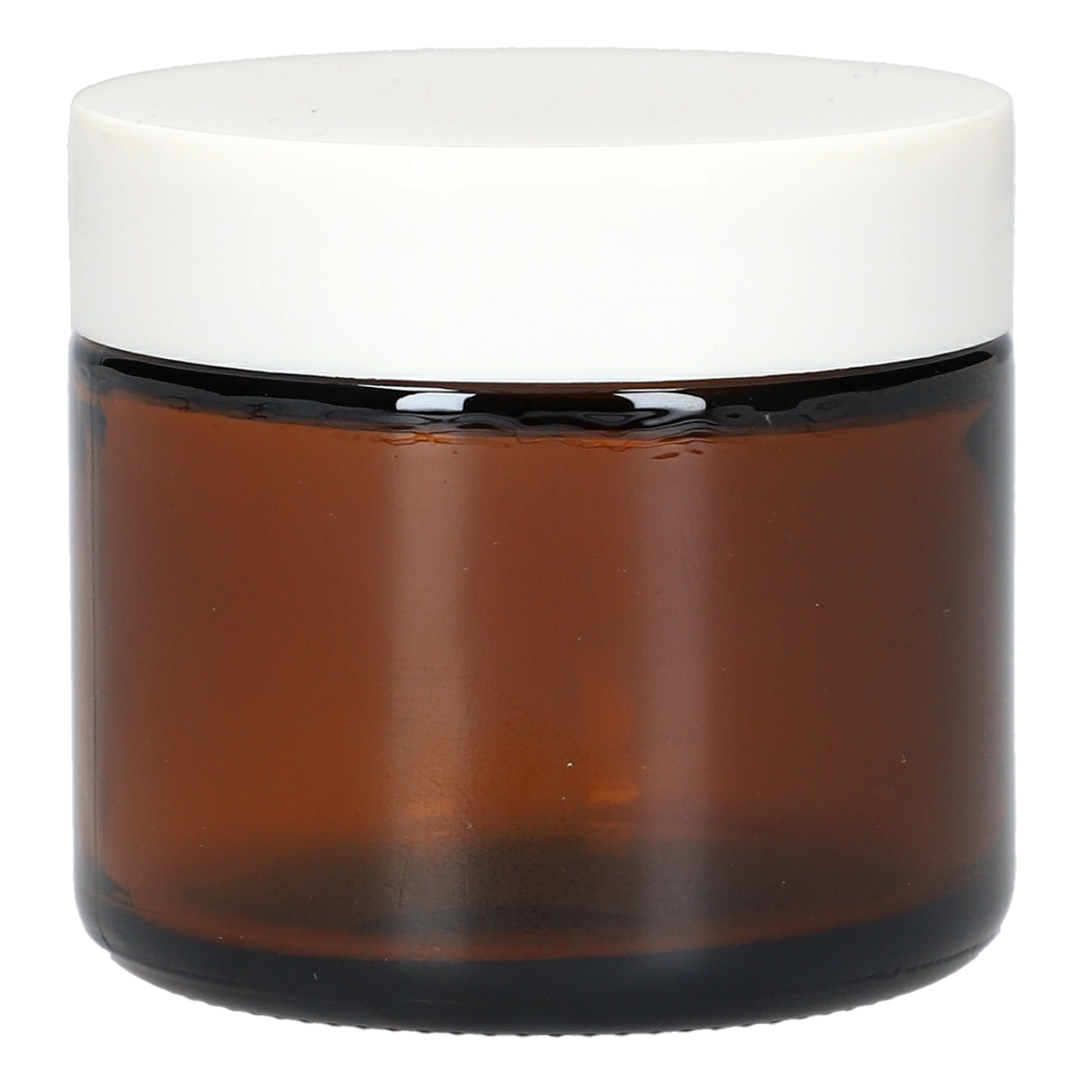 Tiegel Braunglas mit weißem Deckel - 50 ml