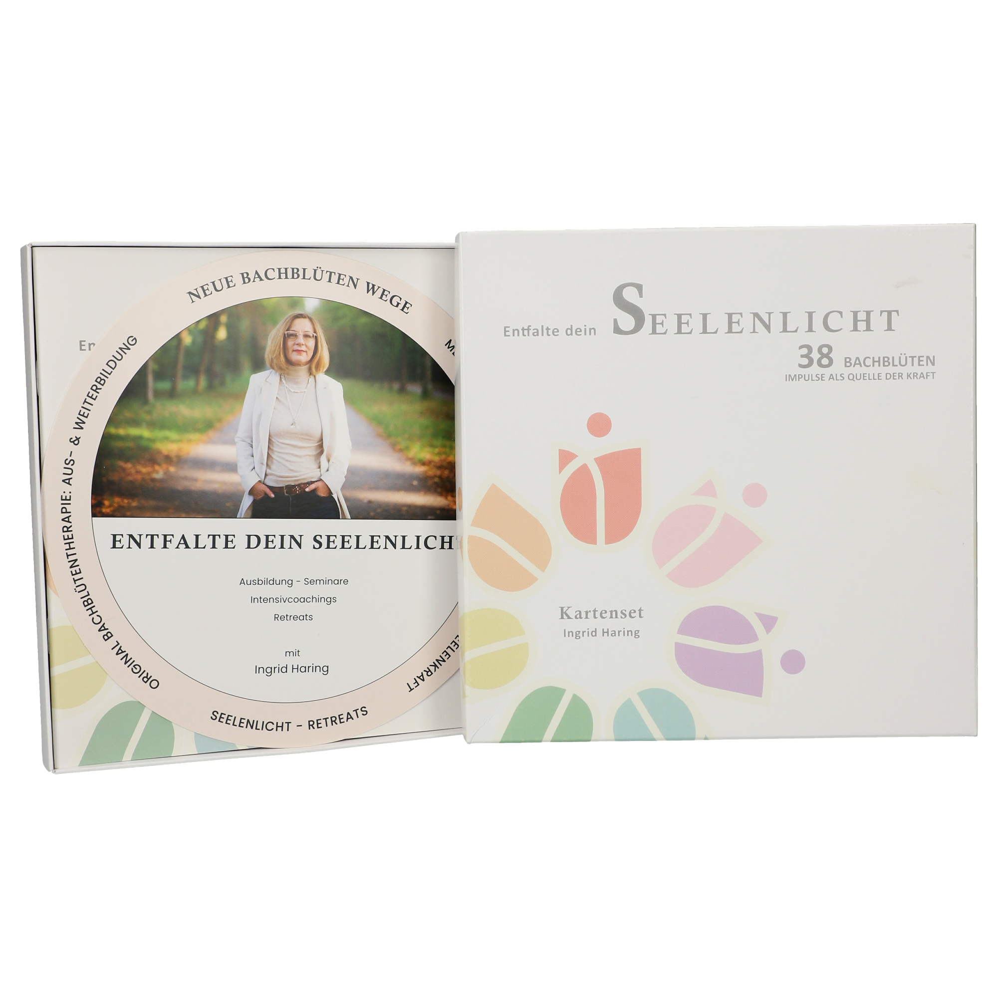 Kartenset Ingrid Haring - Entfalte Dein Seelenlicht - 38 Bachblütenkarten (édition allemande) Kartenset Ingrid Haring - Entfalte Dein Seelenlicht - 38 Bachblütenkarten (édition allemande)