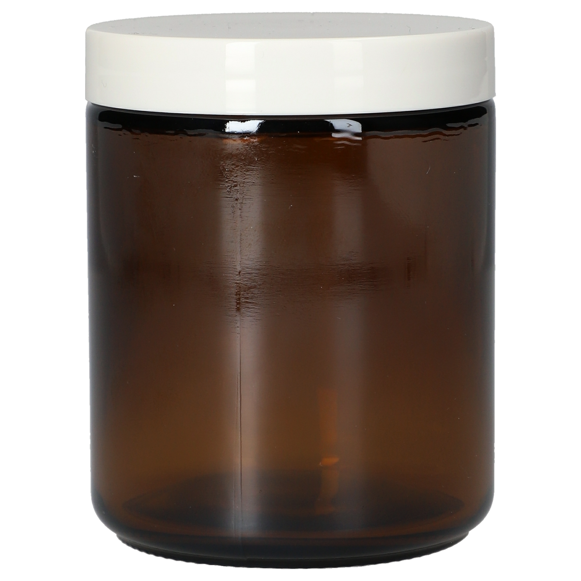 Tiegel Braunglas mit weißem Deckel - 250 ml