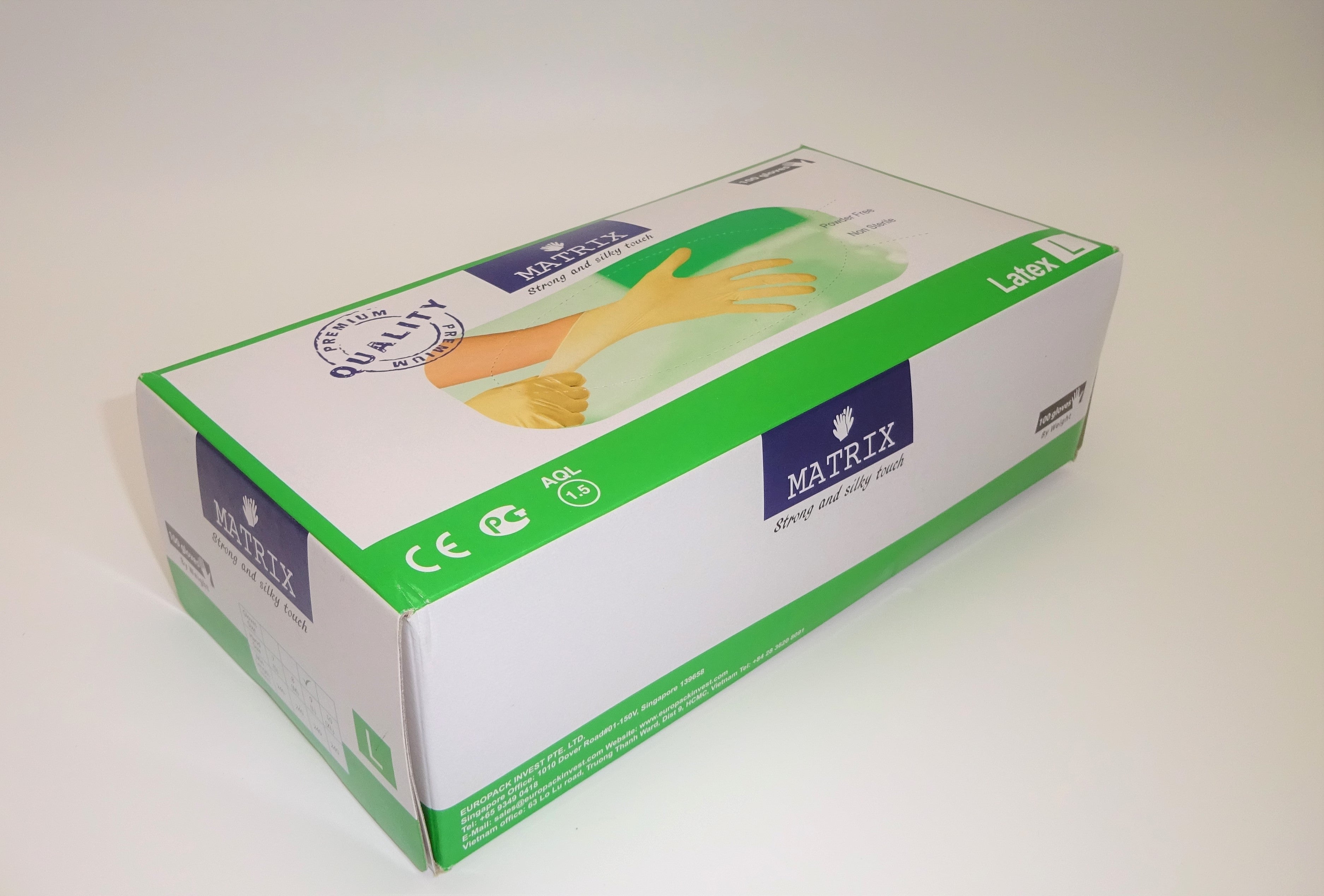MATRIX - Einweg-Latexhandschuhe, puderfrei Arbeitsschutzhandschuhe für Flüssigkeiten und Chemikalien hier kaufen