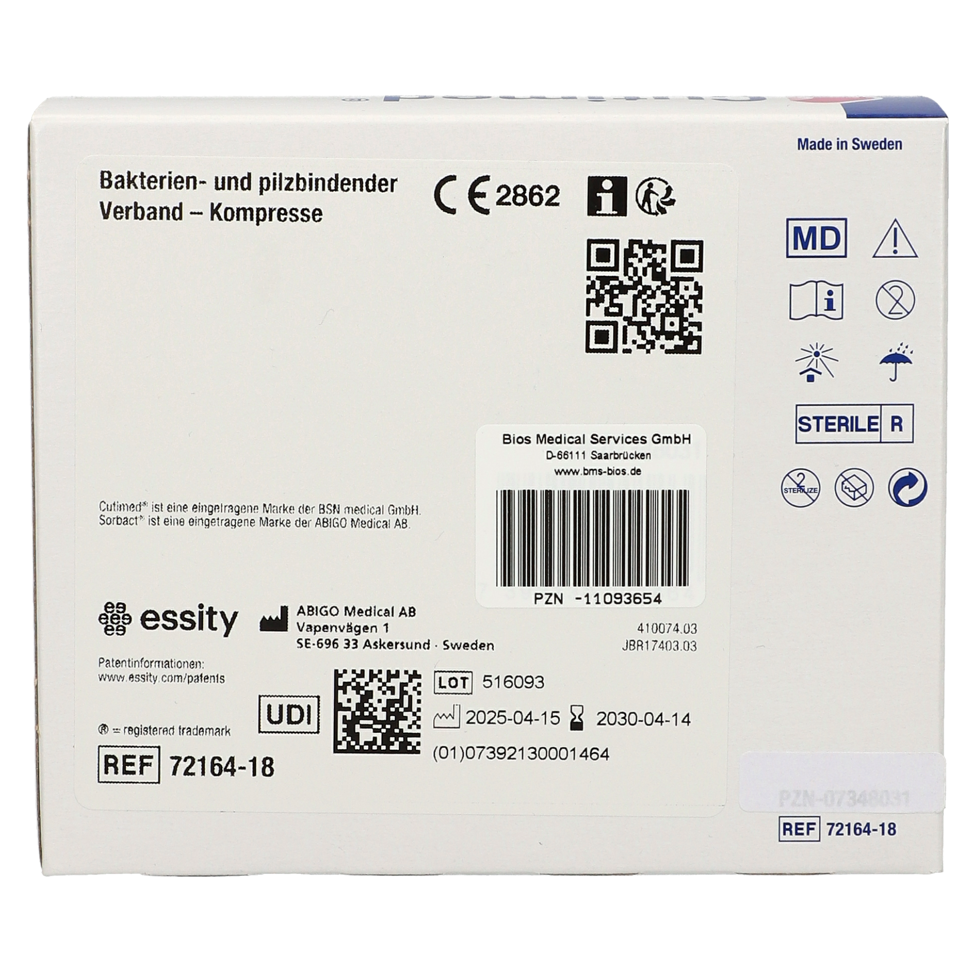 Cutimed® Sorbact® Kompressen 4 x 6 cm