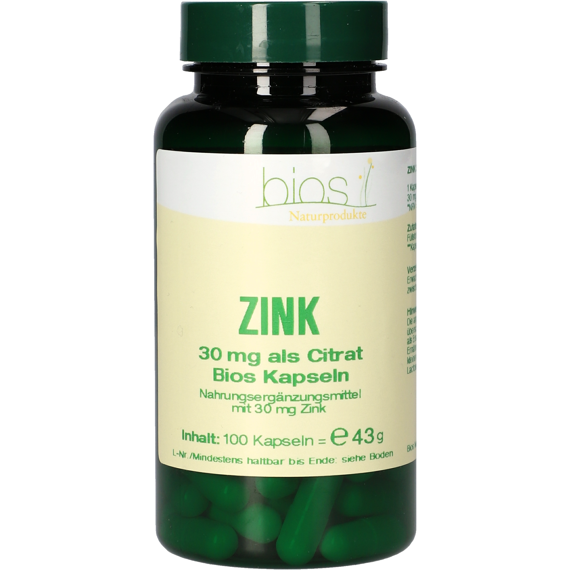 Zink 30 mg als Citrat Kapseln