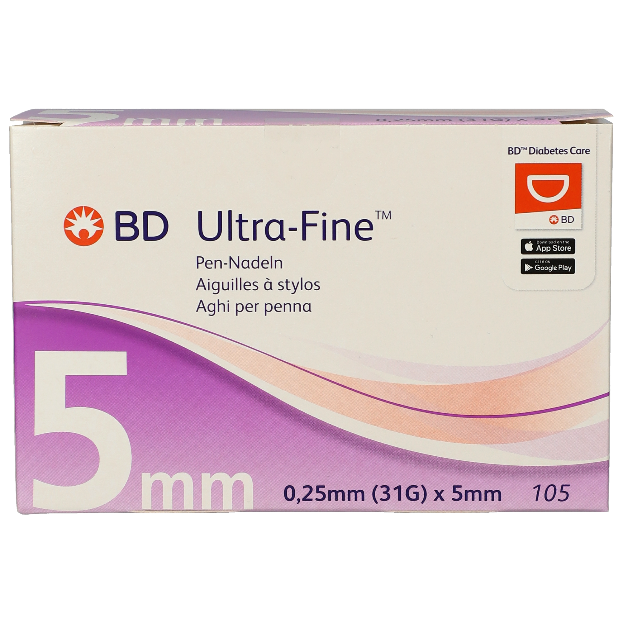 BD Ultra-Fine™ Pen-Nadeln 5 mm 31 G 0,25 mm