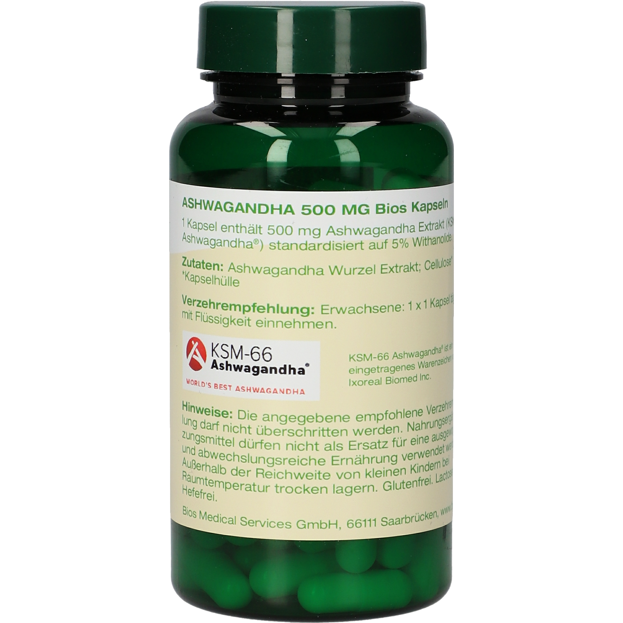 Ashwagandha 500 mg Kapseln