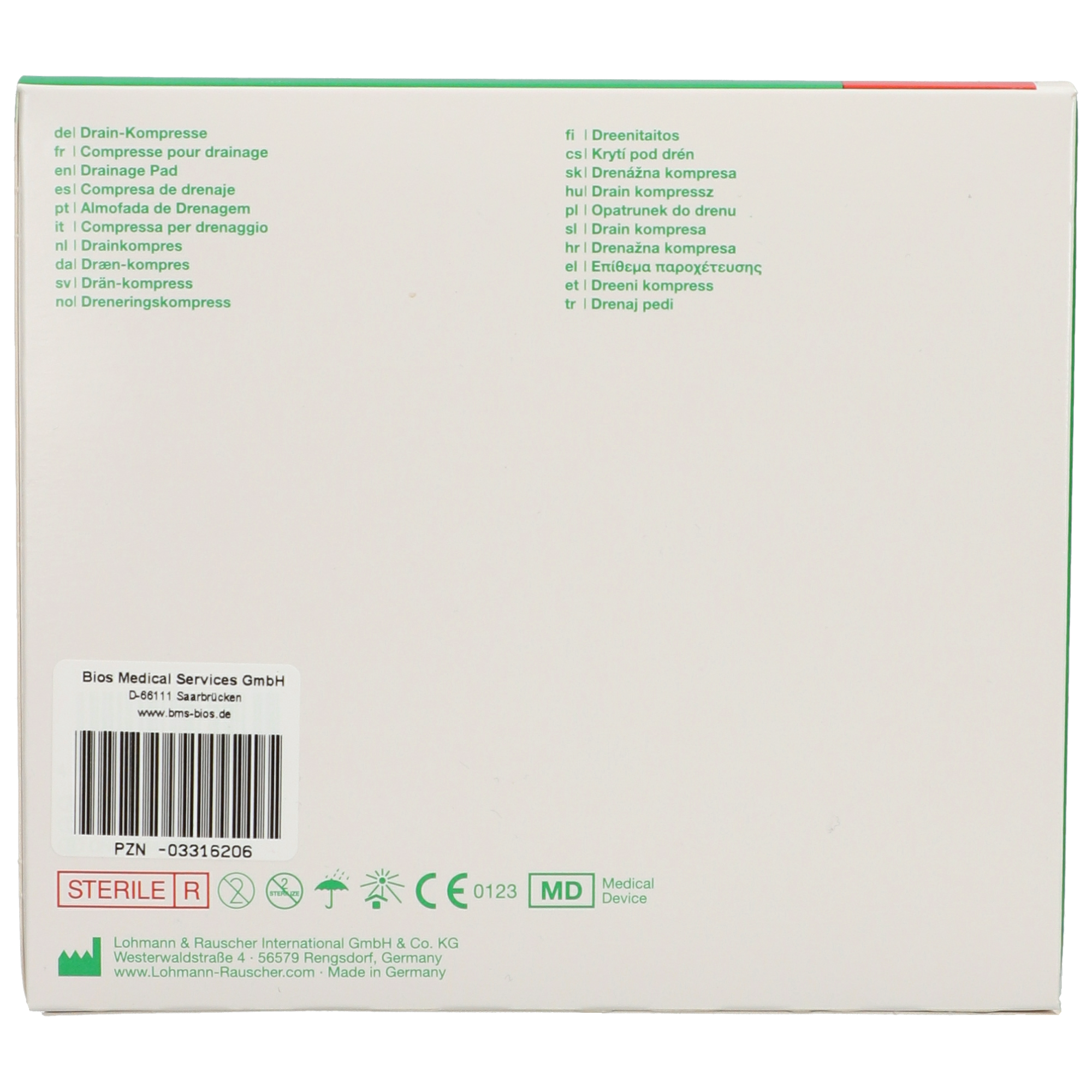 Metalline® Drain Kompressen 6 x 7 cm