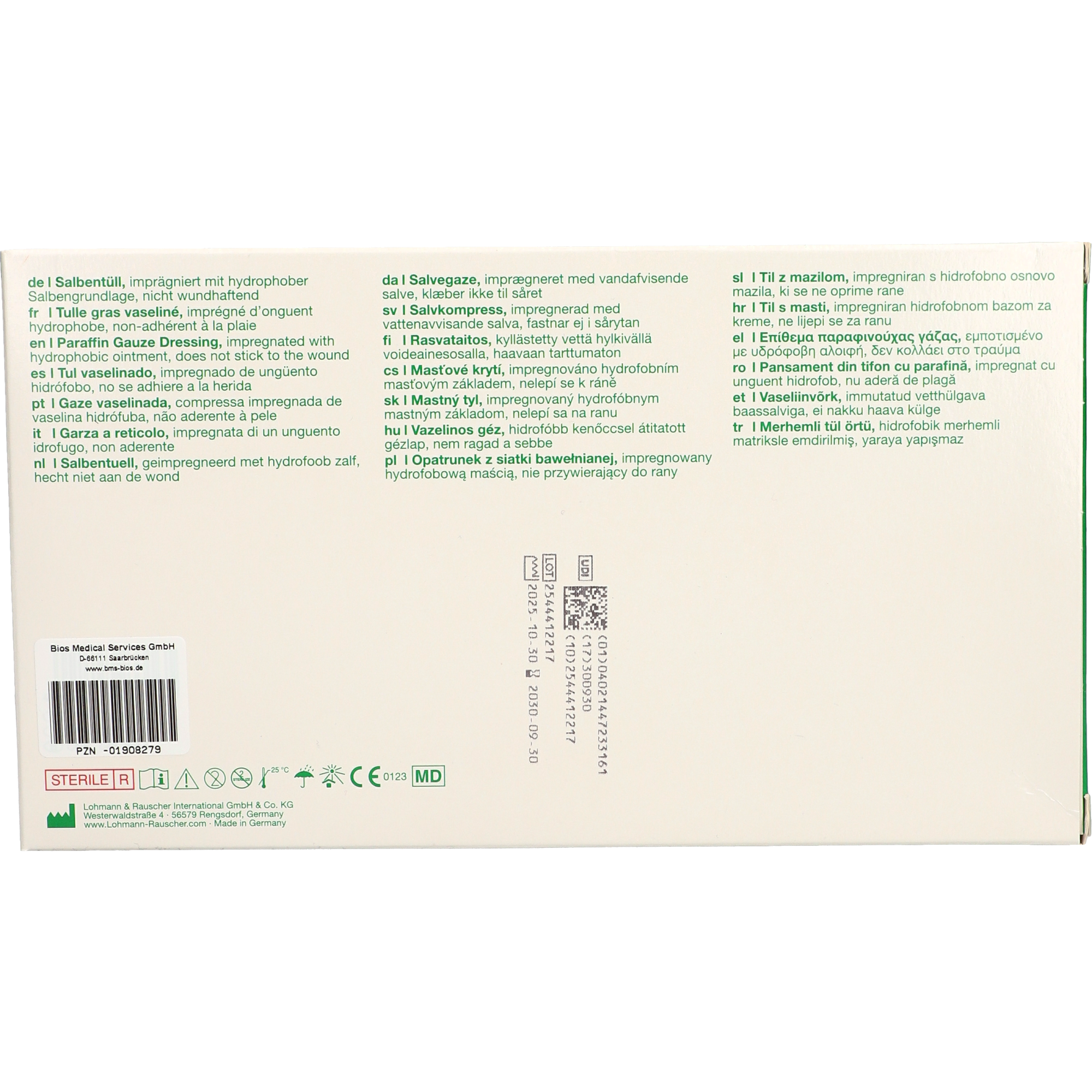 Lomatuell® H Salbentüll 10 x 20 cm steril