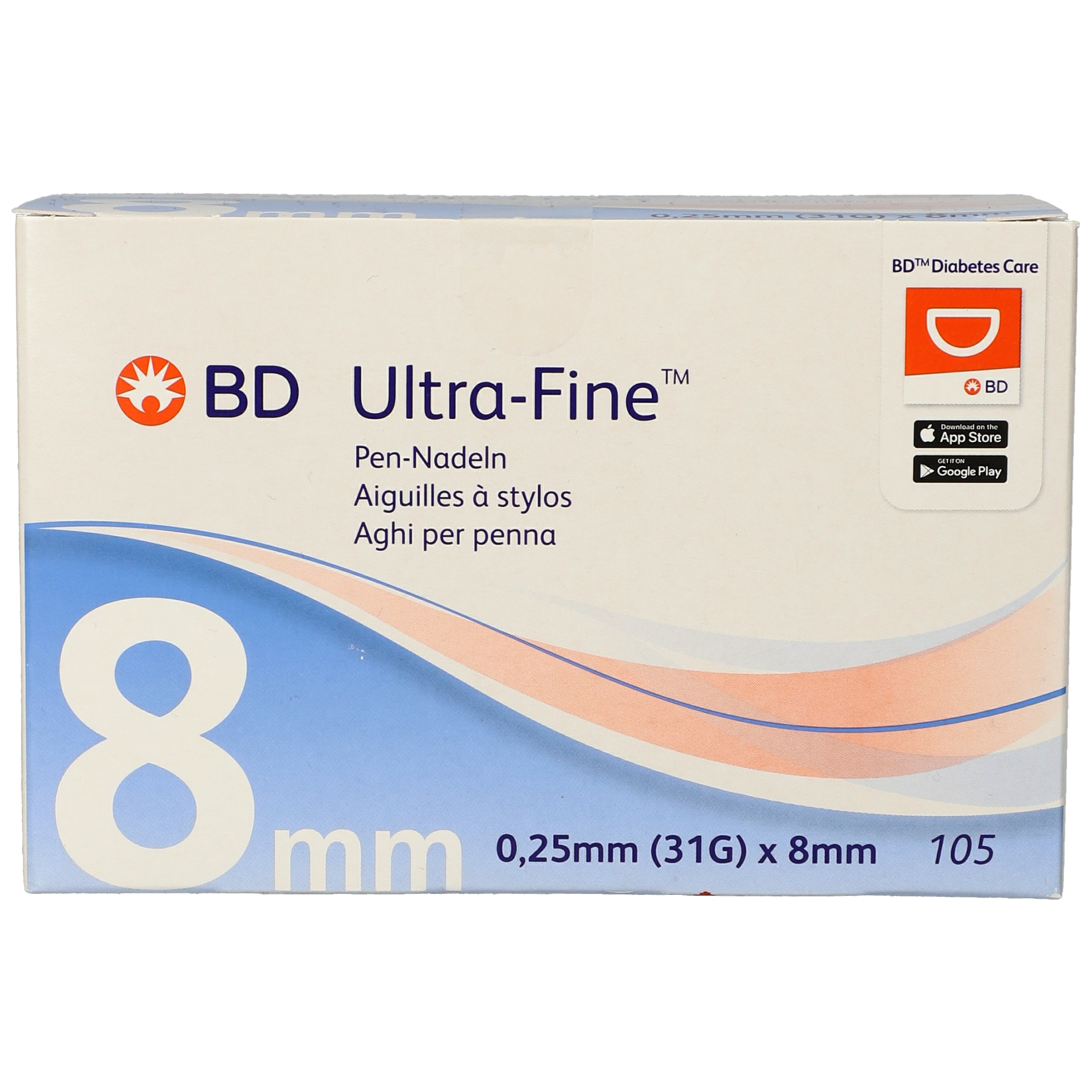 BD Ultra-Fine™ Pen-Nadeln 8 mm 31 G 0,25 mm