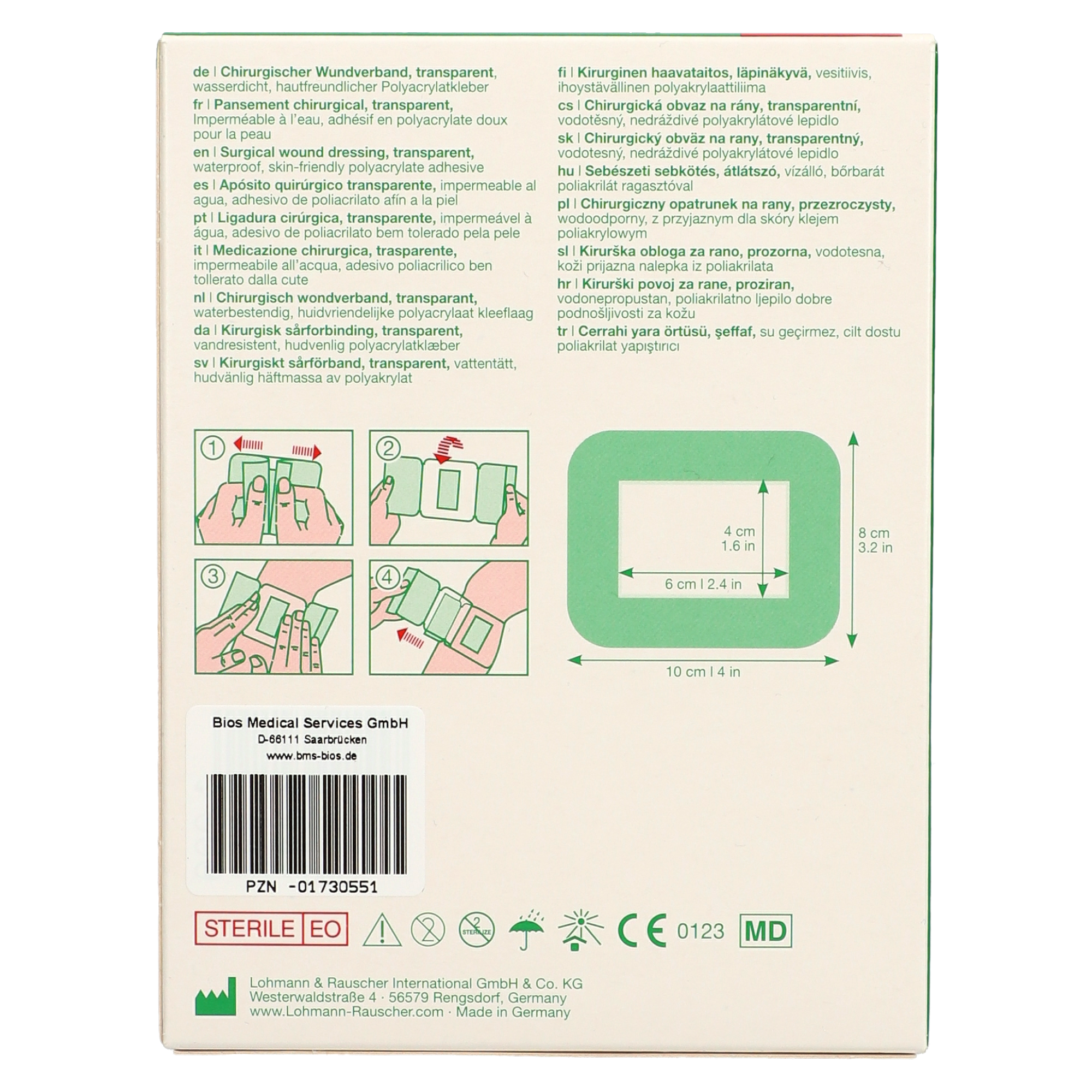 Curapor® Wundverband steril transparent 8 x 10 cm