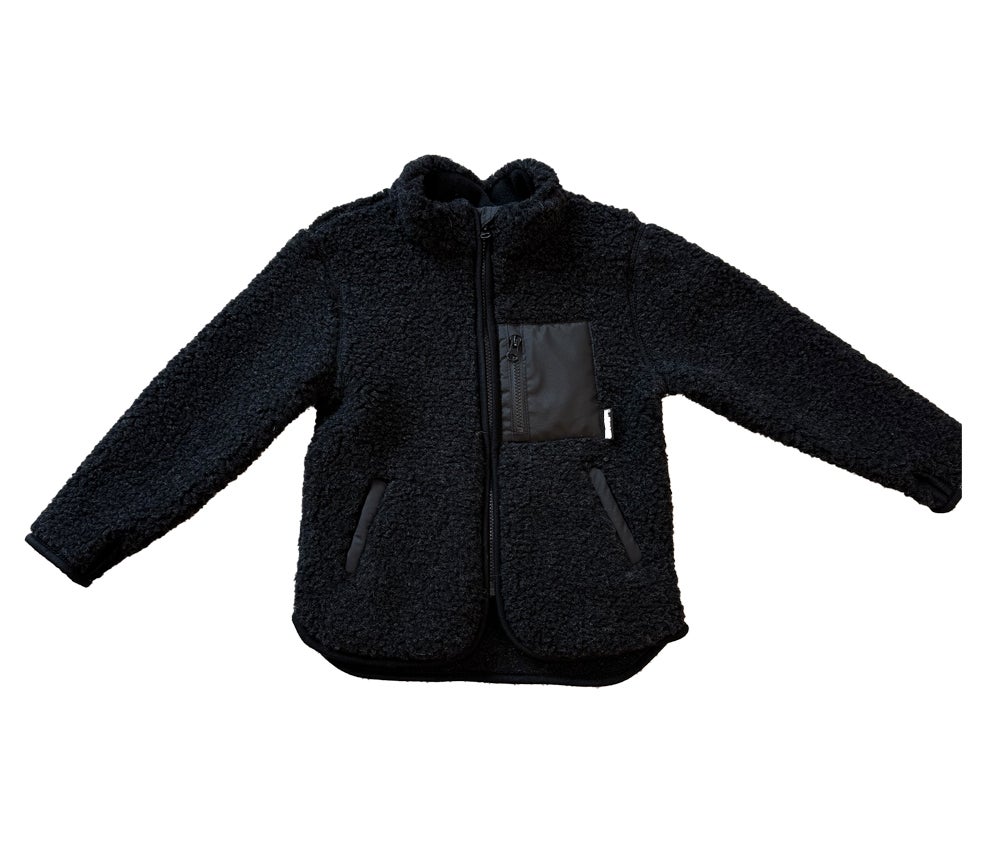 SweaterJacke "SHERPA" Junior, DEEP BLACK, Ultra Light 