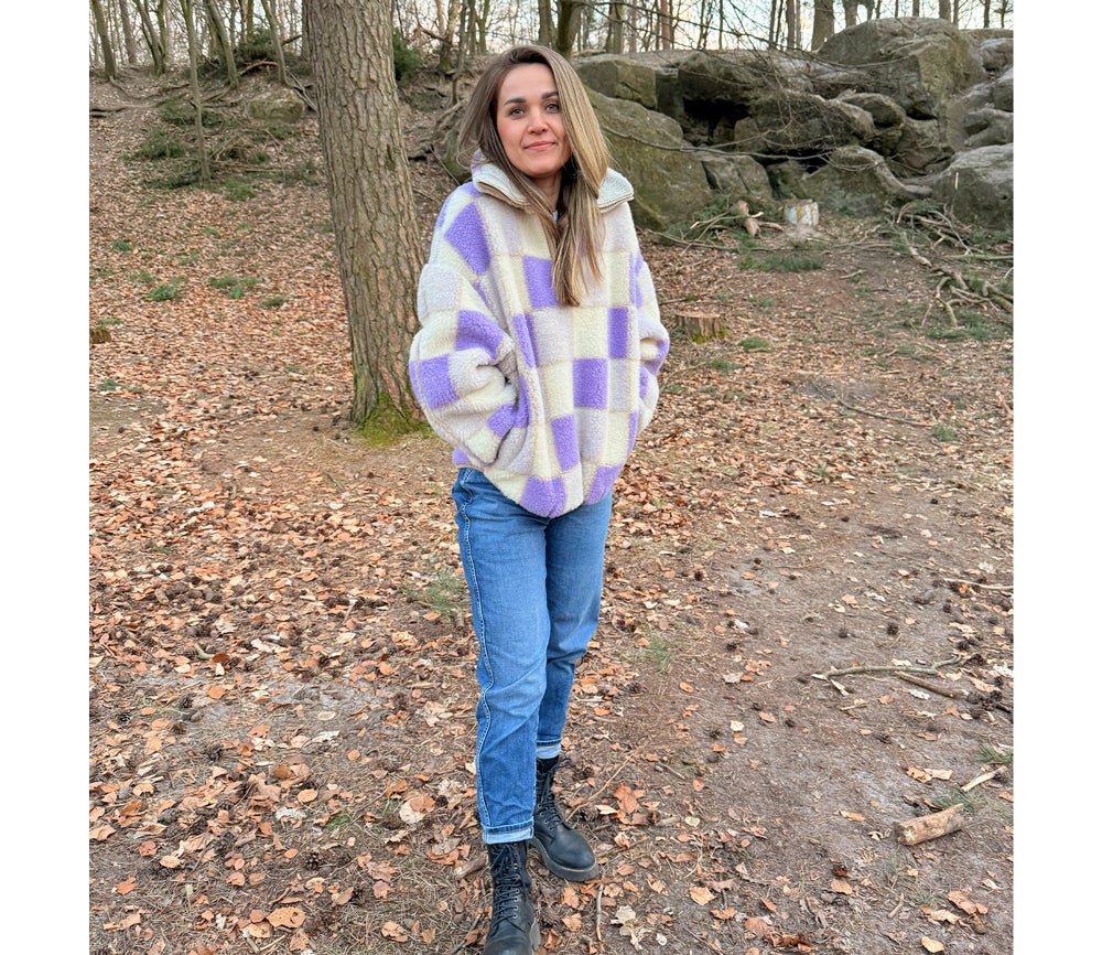 Sweater BEL, LILA CHECKERED Sweater BEL, LILA CHECKERED