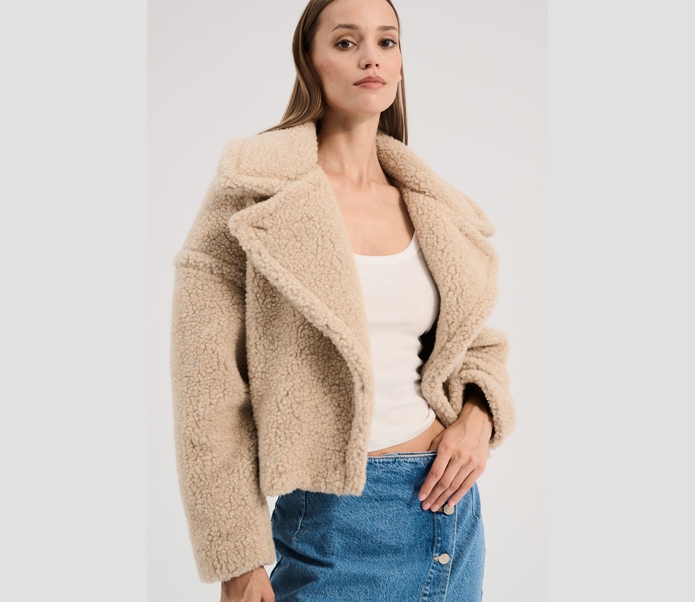 Jacke TEDDY SHORT Ultra Light, SAND BROWN Jacke TEDDY SHORT Ultra Light, SAND BROWN