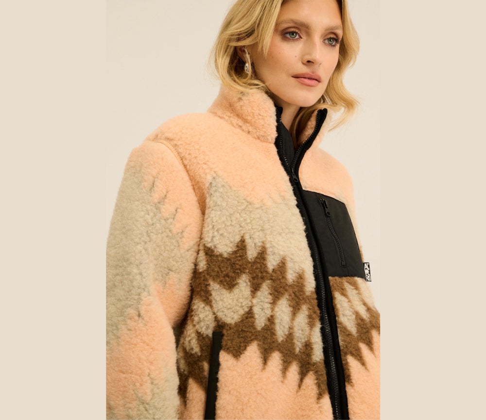 SweaterJacke "SHERPA", AZTEC Apricot