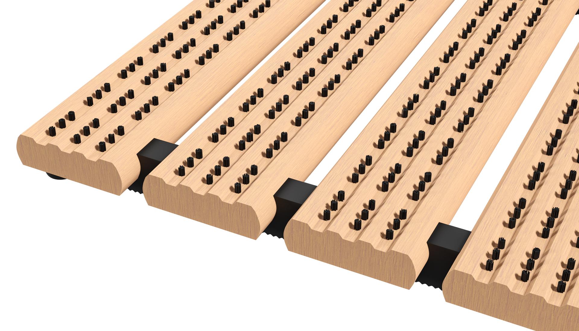 BISON Brush Holzlaufrost Transfloor Arbeitsplatzmatte